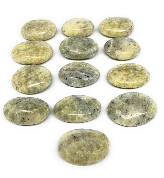 2.2 Lbs, 2.1"-2.4", 13pcs, Yellow Calcite Palm-Stone Crystal Polished, B17775