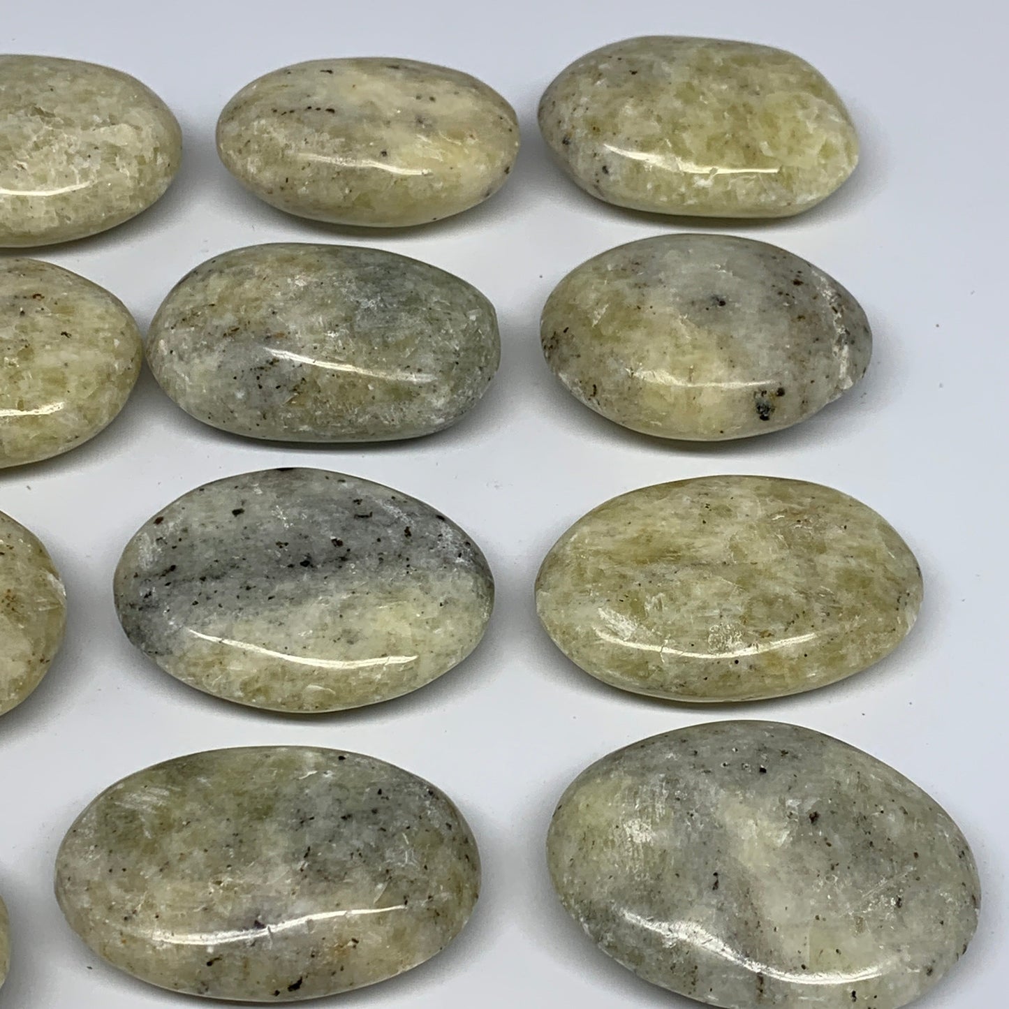 2.2 Lbs, 2.1"-2.4", 13pcs, Yellow Calcite Palm-Stone Crystal Polished, B17775