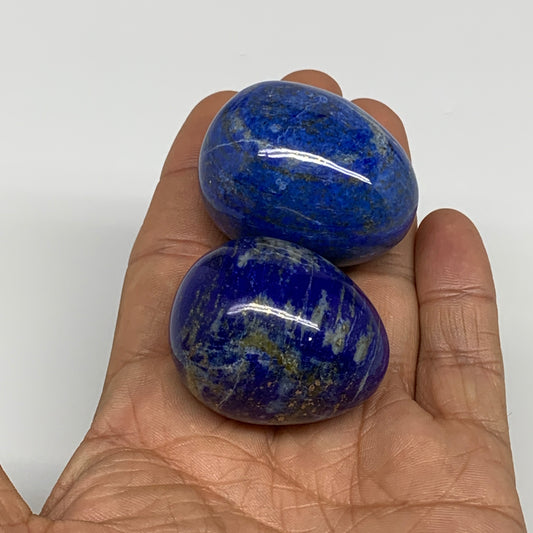 134.9g, 1.5"-1.6", 2pcs, Natural Lapis Lazuli Egg Polished @Afghanistan, B30424