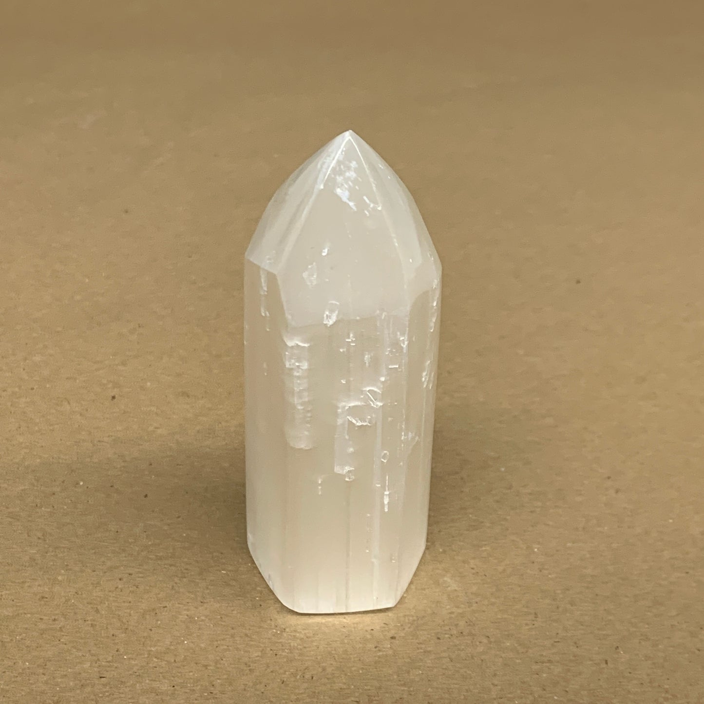 180g, 3.8"x1.5"x1.4", Selenite (Satin Spar) Crystal Tower Point, B35996