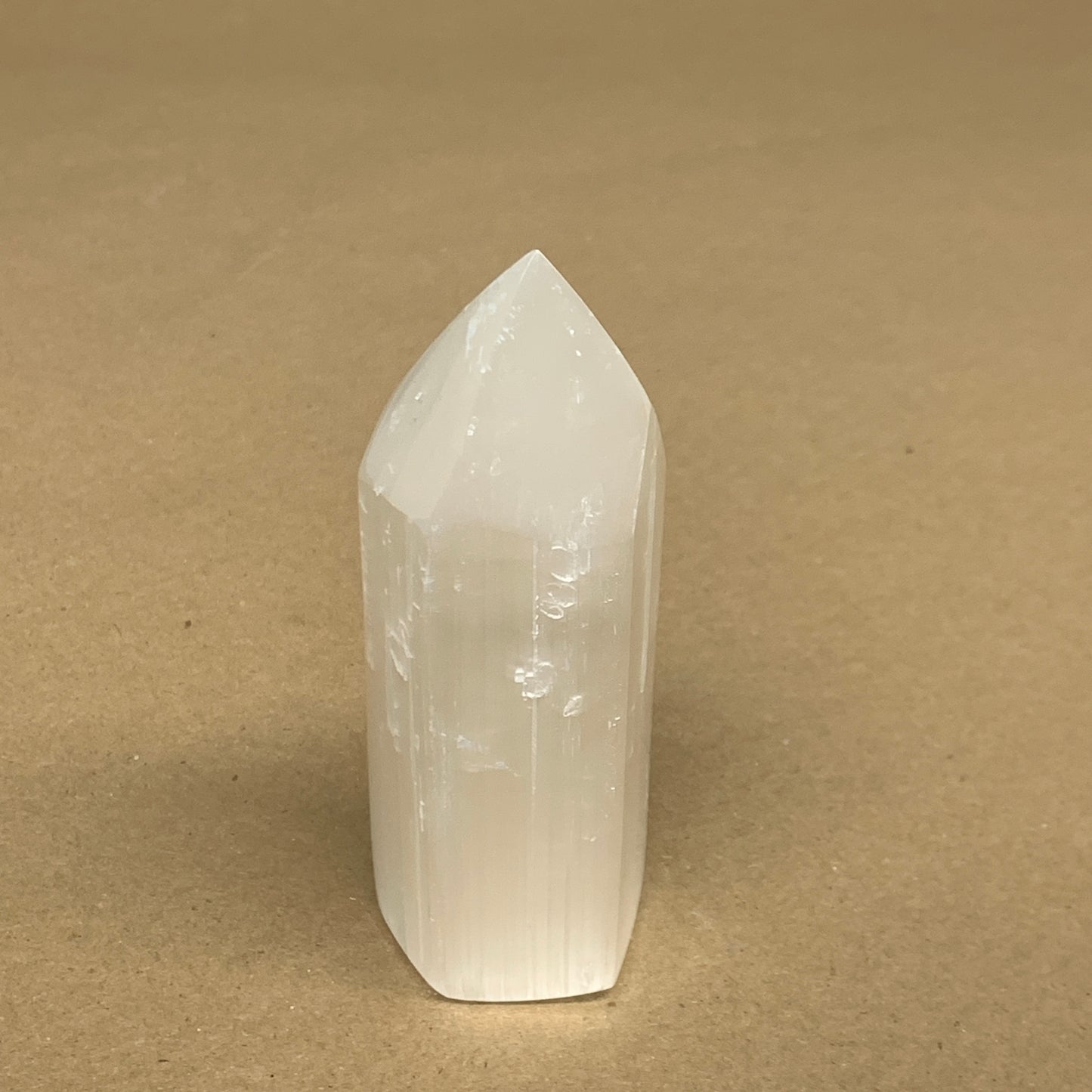 180g, 3.8"x1.5"x1.4", Selenite (Satin Spar) Crystal Tower Point, B35996