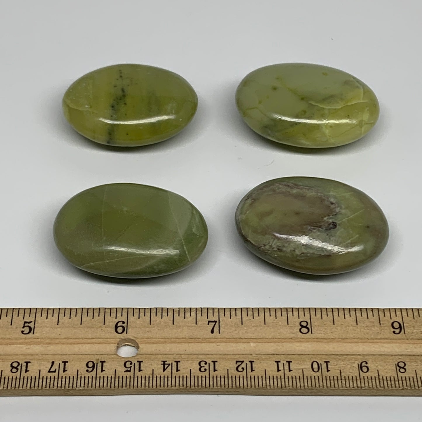 151.7g, 1.7"- 1.8", 4pcs, Natural Serpentine Palm-Stone Gemstone, B34611