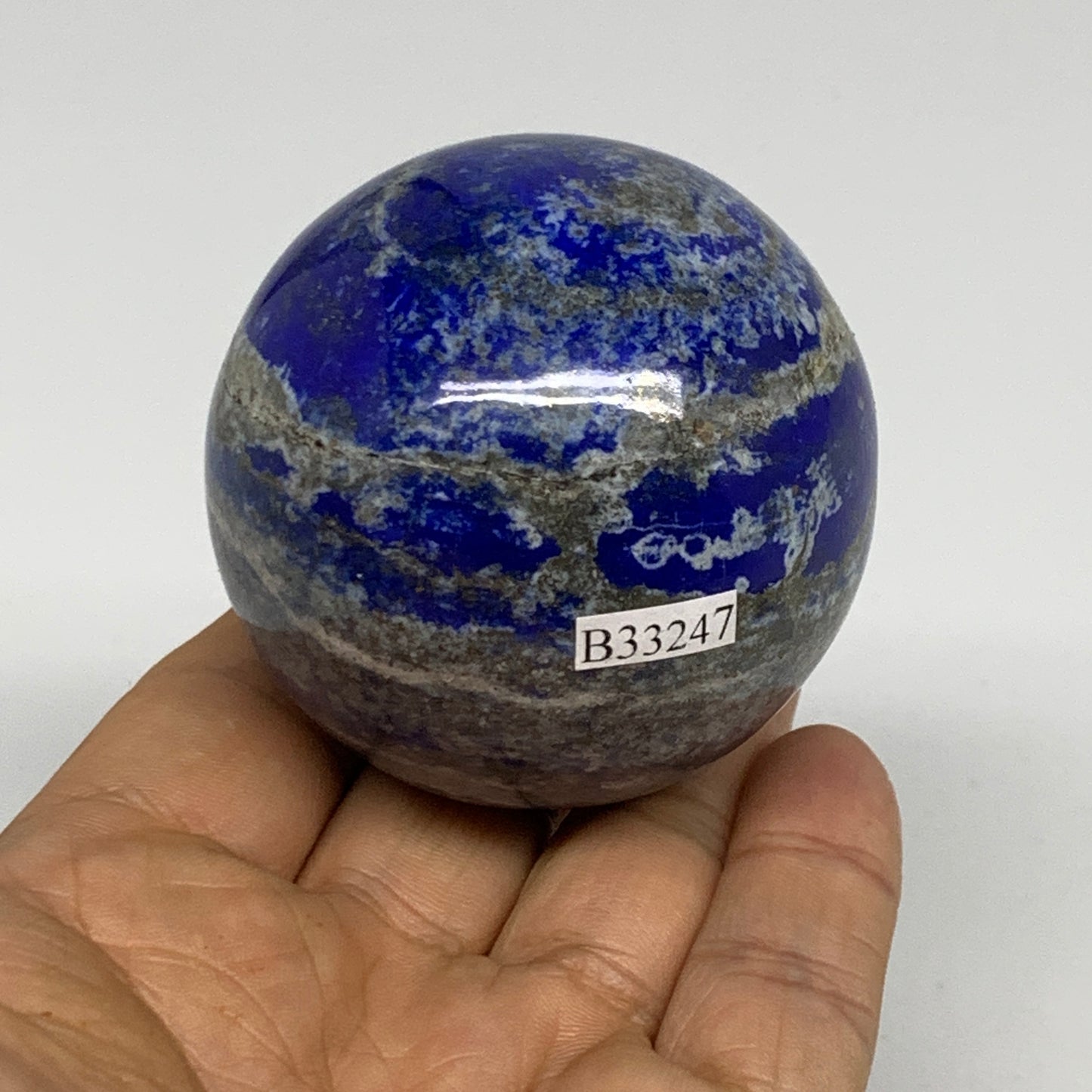 0.6 lbs, 2.2" (56mm), Lapis Lazuli Sphere Ball Gemstone @Afghanistan, B33247