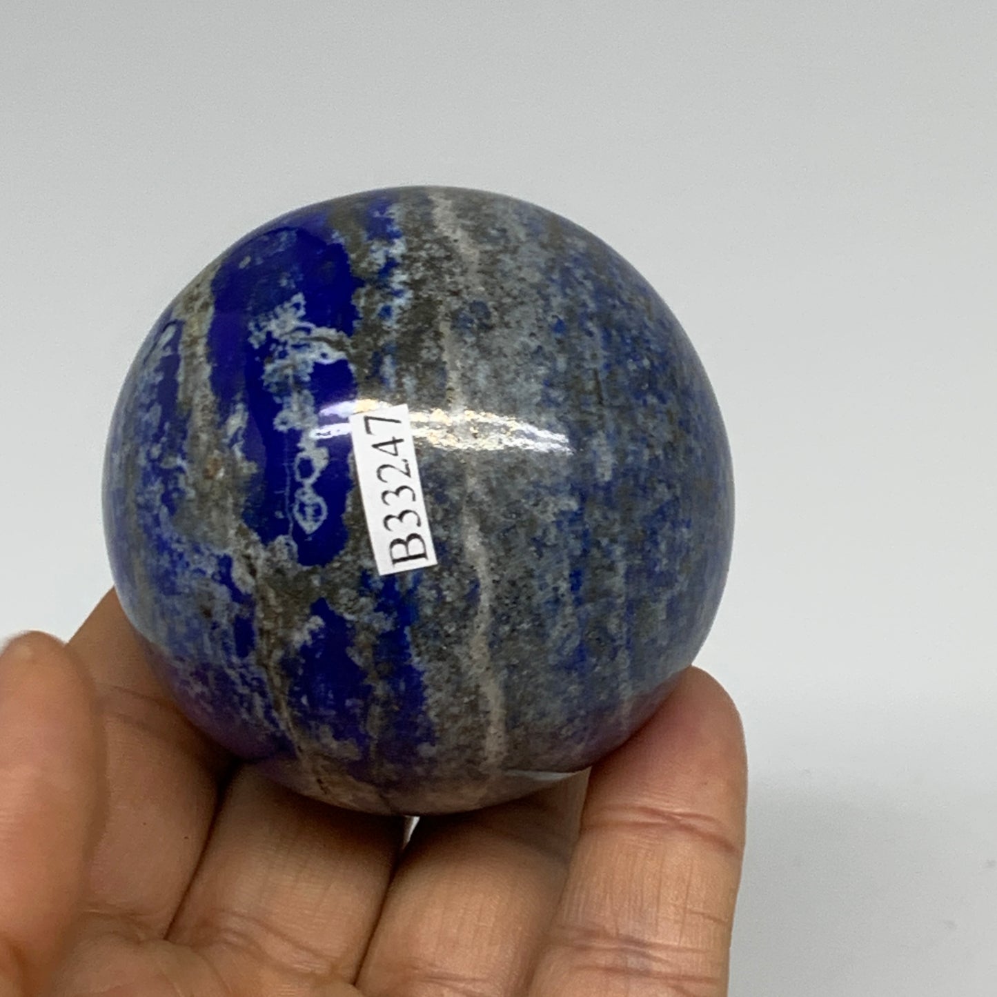 0.6 lbs, 2.2" (56mm), Lapis Lazuli Sphere Ball Gemstone @Afghanistan, B33247