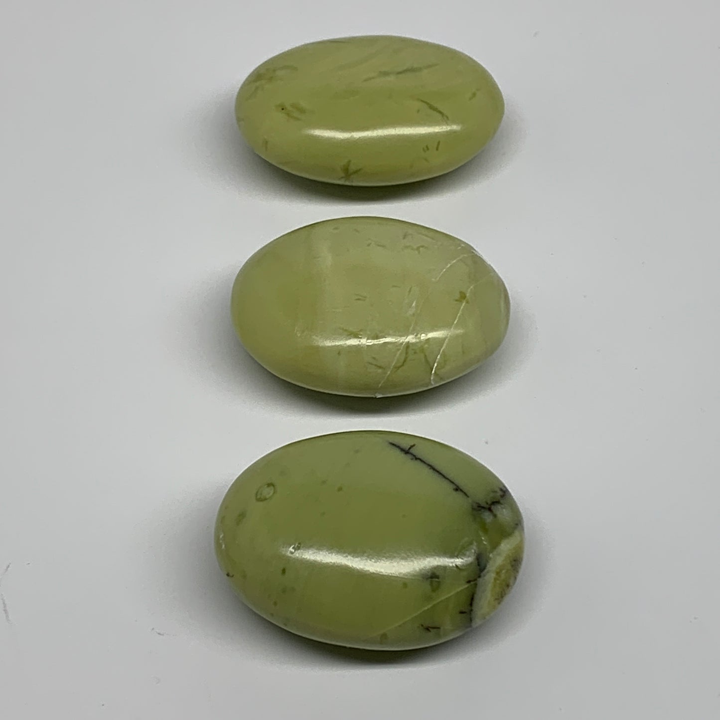 159.9g, 1.9"- 2", 3pcs, Natural Serpentine Palm-Stone Gemstone, B34612