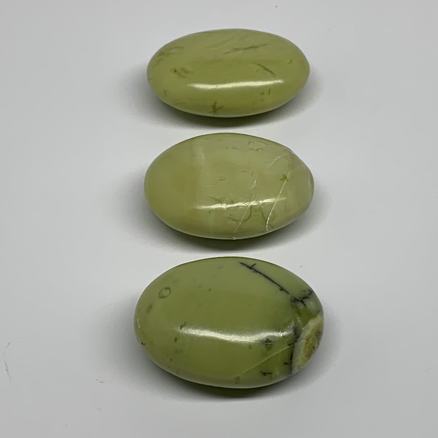 159.9g, 1.9"- 2", 3pcs, Natural Serpentine Palm-Stone Gemstone, B34612