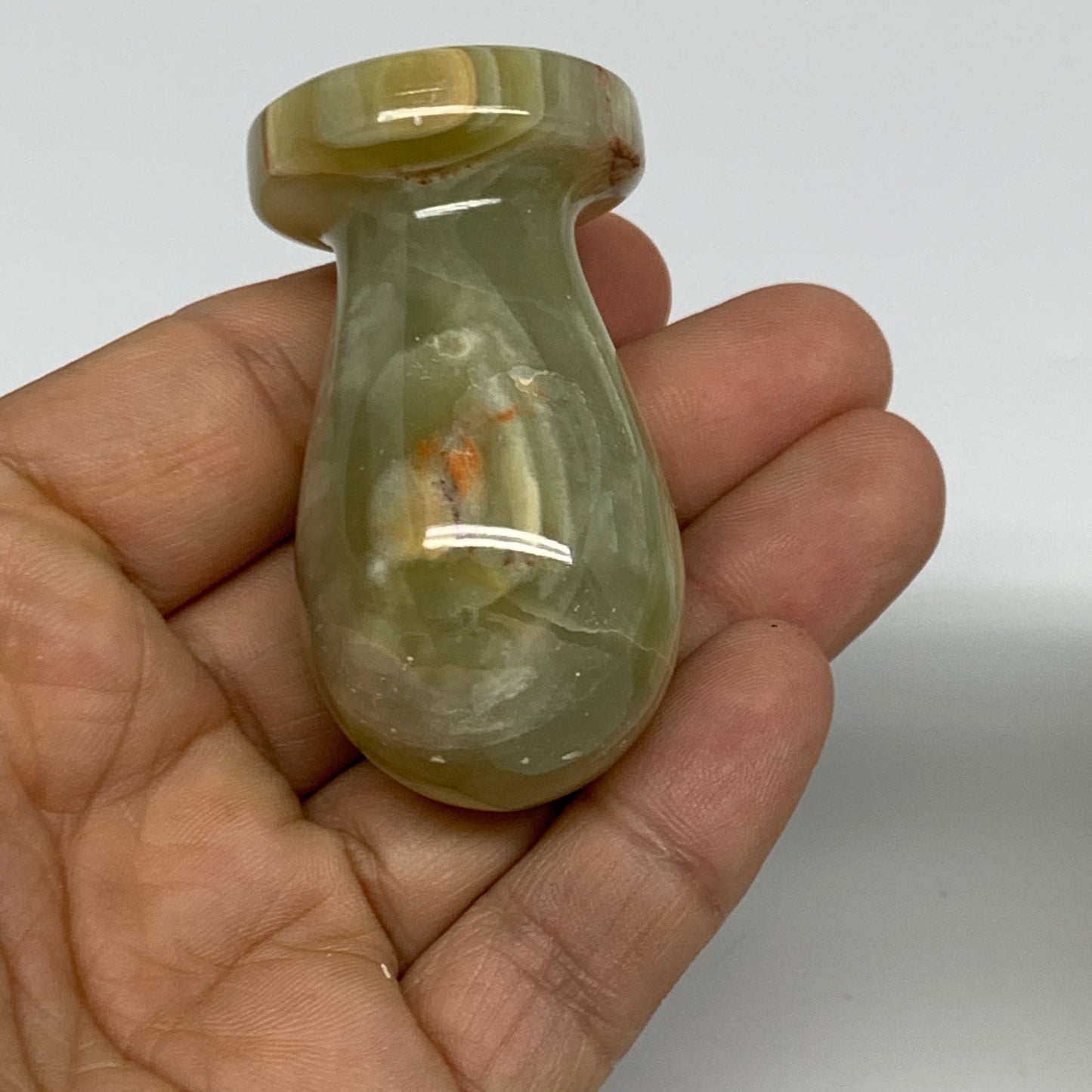 0.68 lbs,  2.2"x2.5", Natural Green Onyx Crystal Pestle and Mortar Handmade, B32