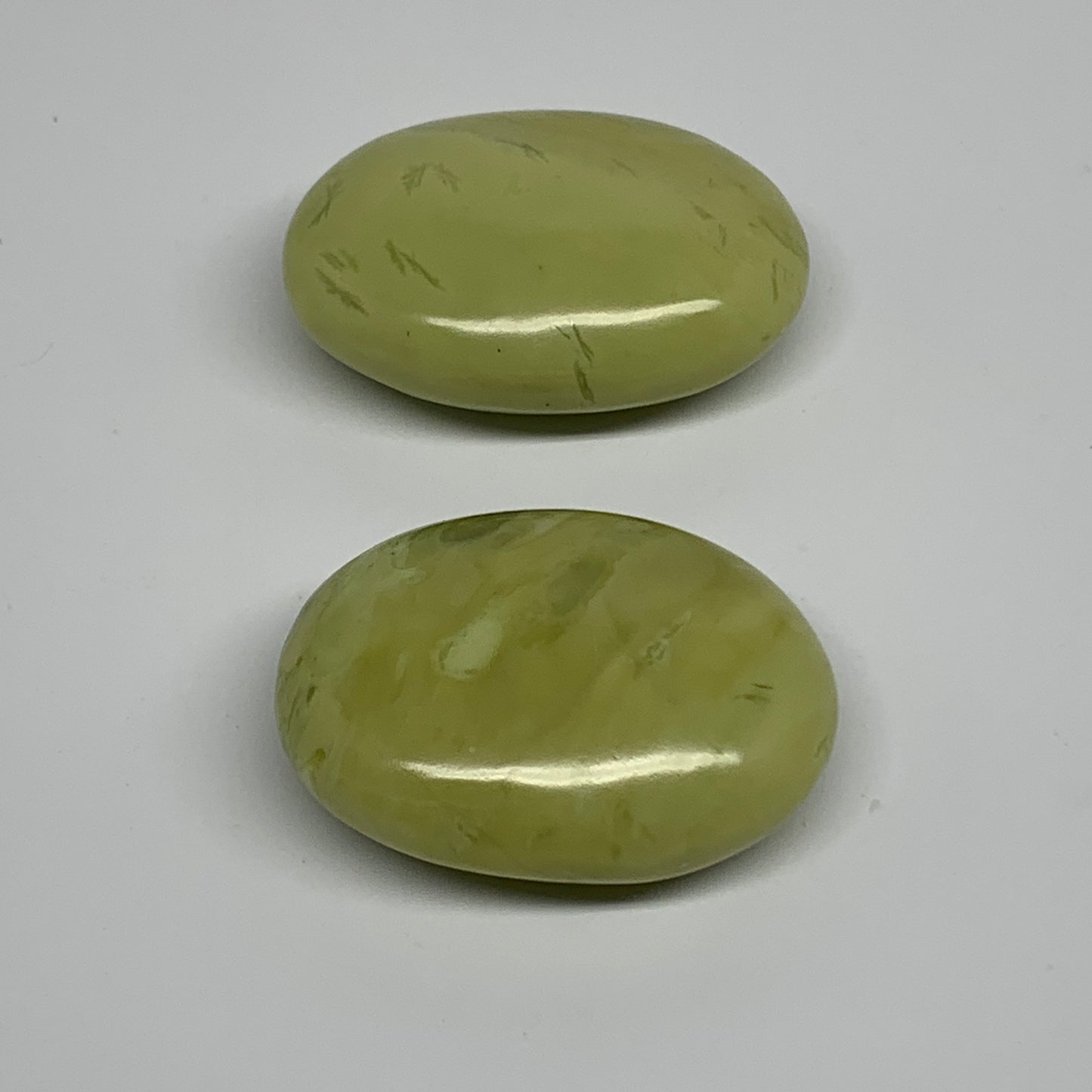 124.4g, 2"- 2.2", 2pcs, Natural Serpentine Palm-Stone Gemstone, B34617