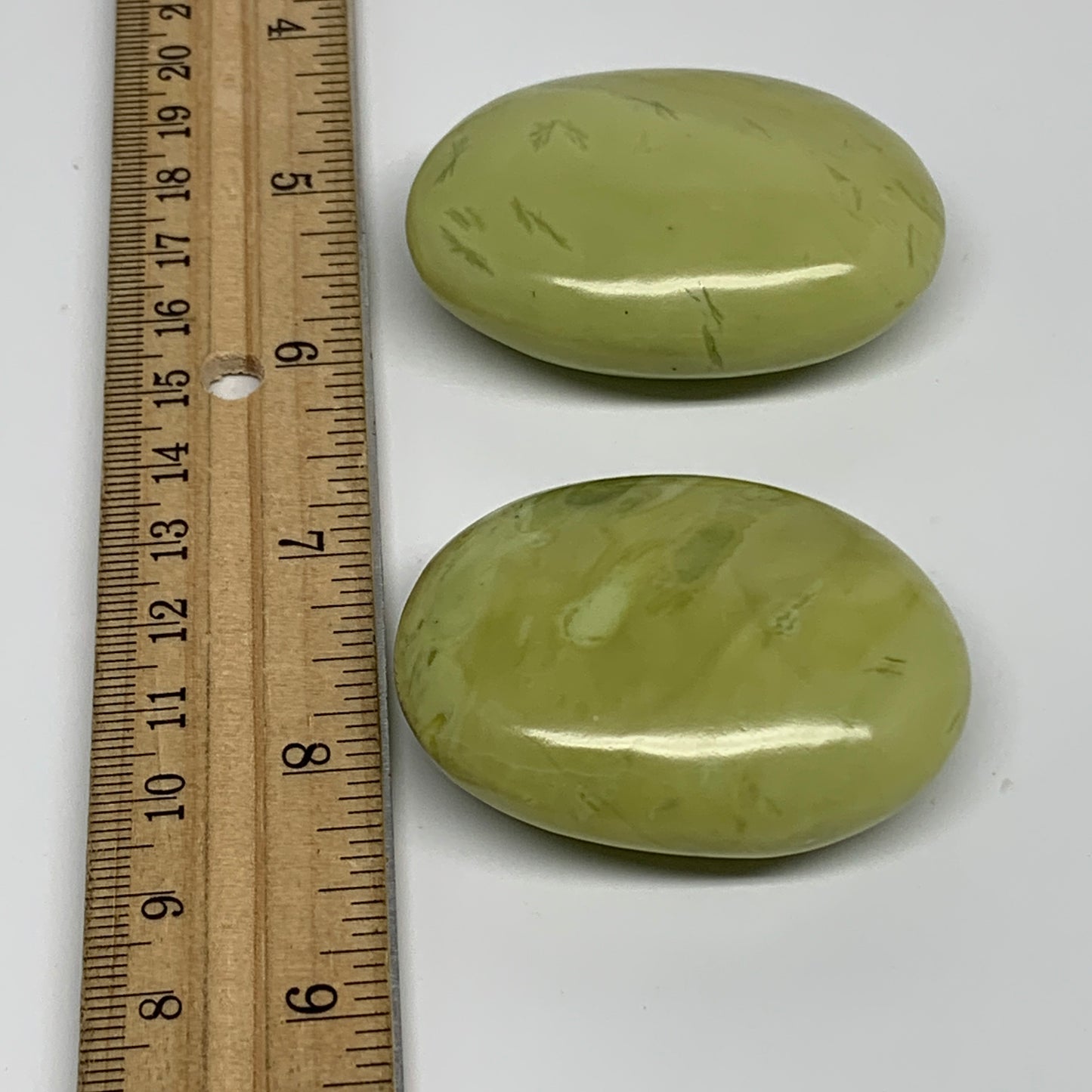 124.4g, 2"- 2.2", 2pcs, Natural Serpentine Palm-Stone Gemstone, B34617