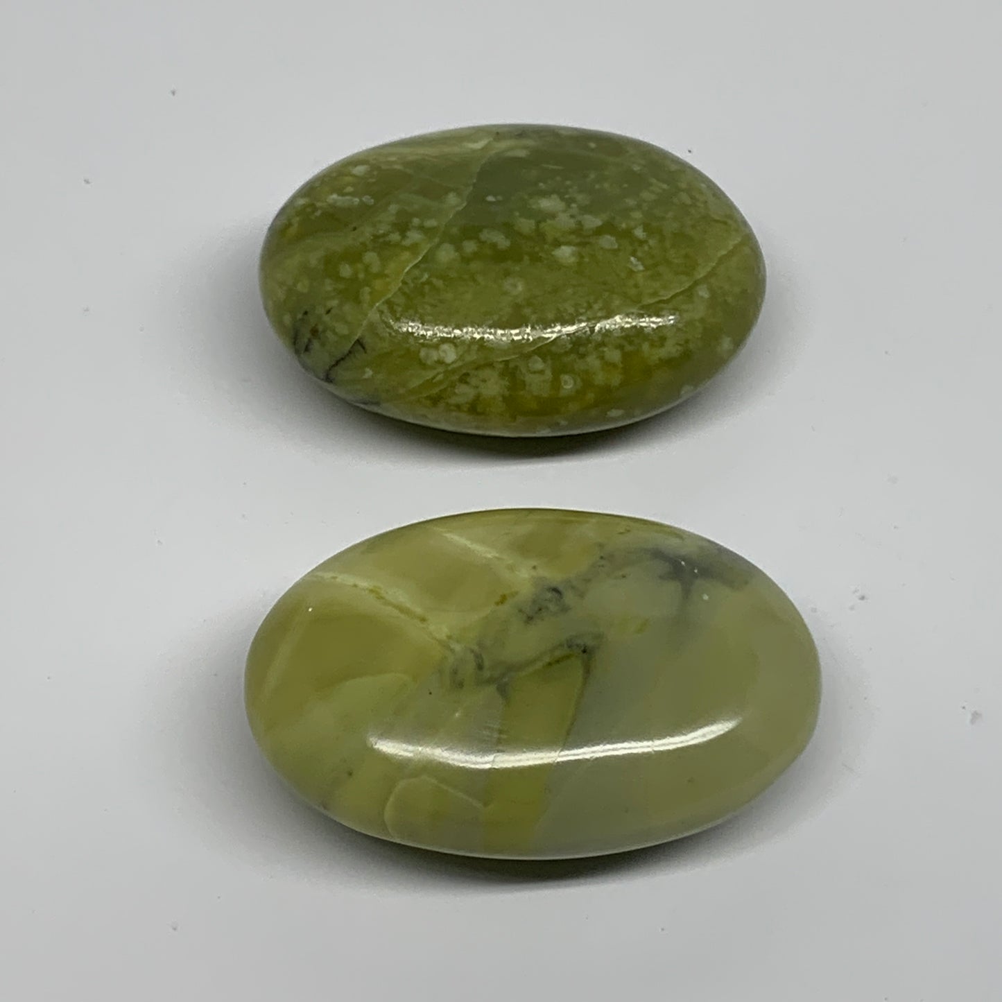 140g, 2.2"- 2.2", 2pcs, Natural Serpentine Palm-Stone Gemstone, B34619