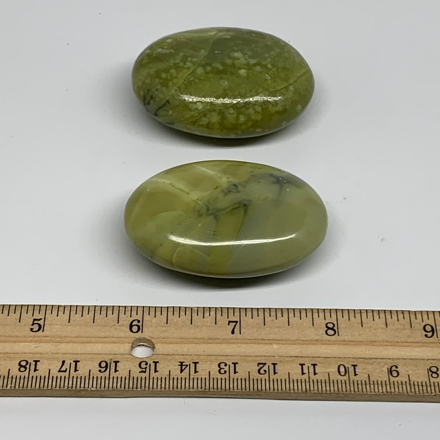 140g, 2.2"- 2.2", 2pcs, Natural Serpentine Palm-Stone Gemstone, B34619