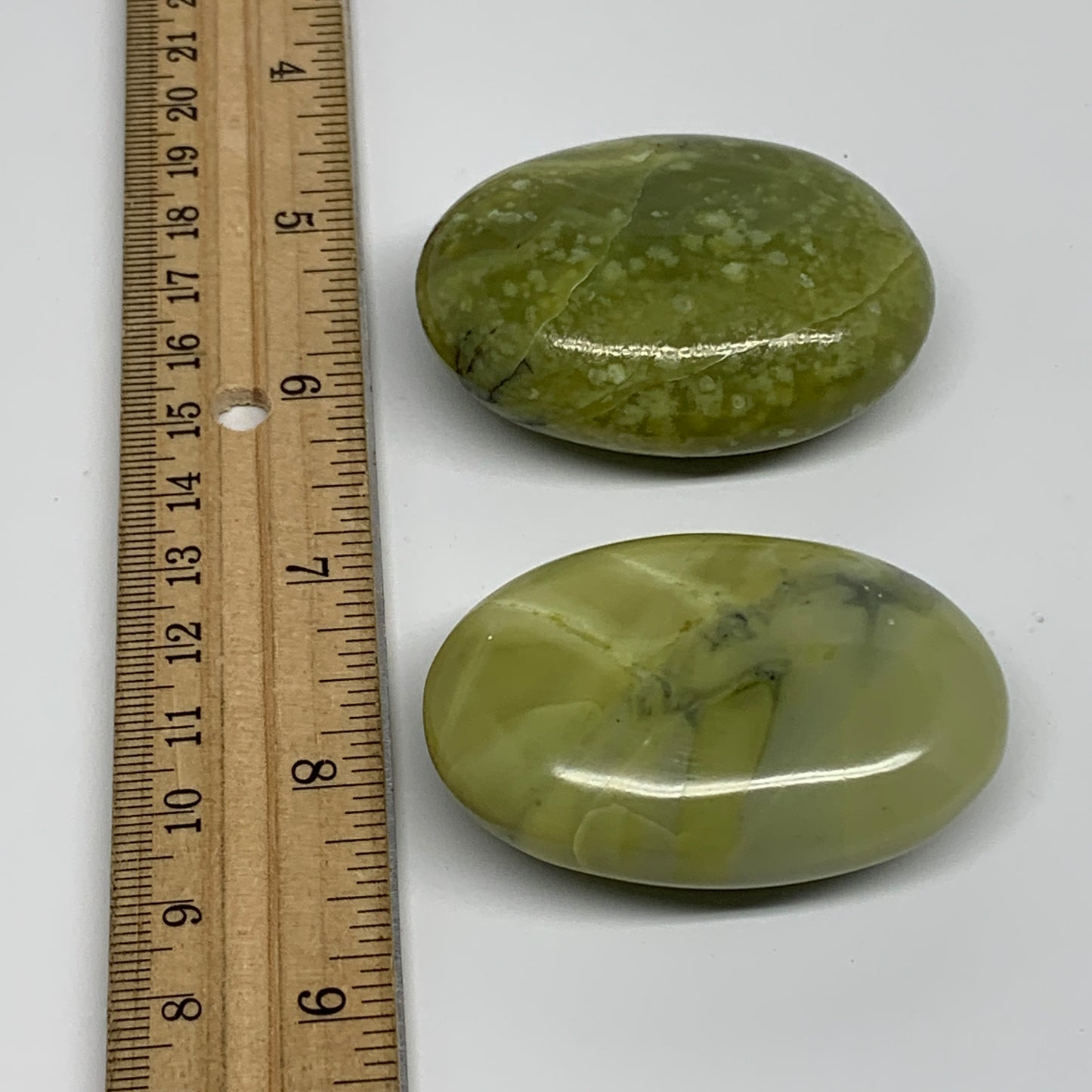 140g, 2.2"- 2.2", 2pcs, Natural Serpentine Palm-Stone Gemstone, B34619