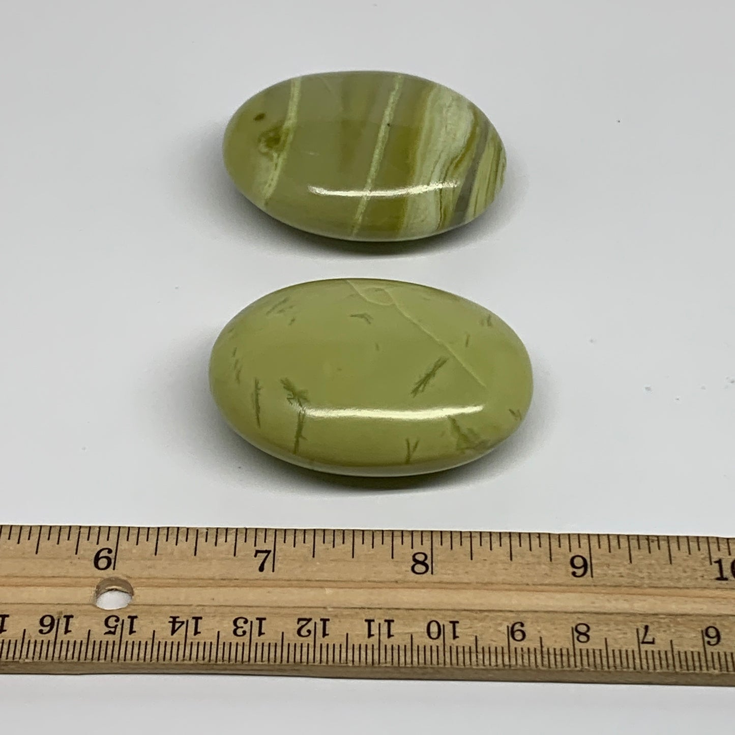 134.8g, 2.1"- 2.2", 2pcs, Natural Serpentine Palm-Stone Gemstone, B34620