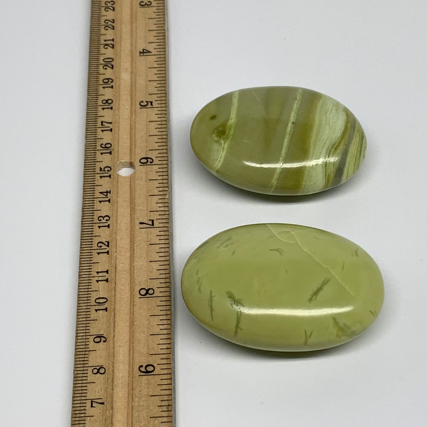 134.8g, 2.1"- 2.2", 2pcs, Natural Serpentine Palm-Stone Gemstone, B34620