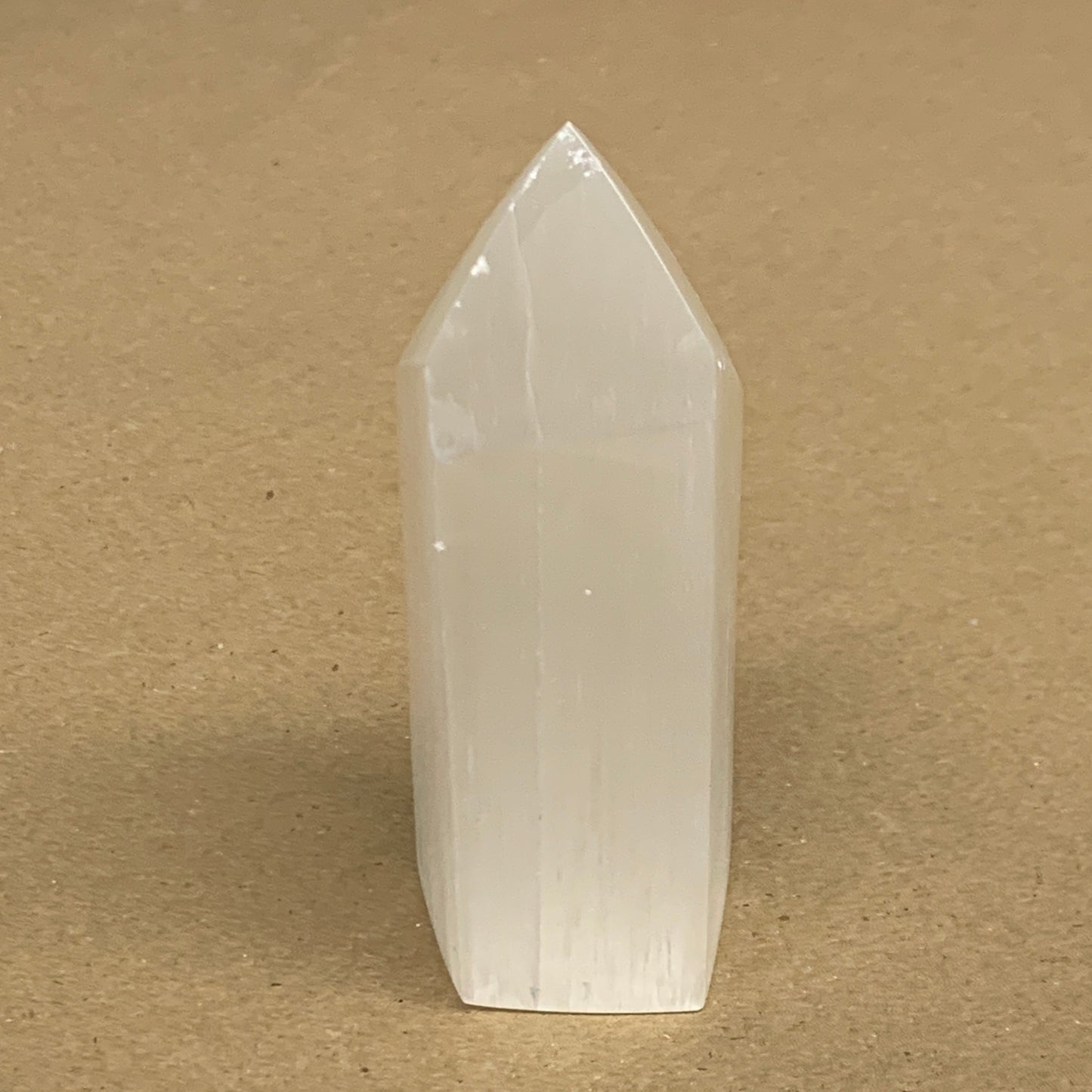 180g, 3.8"x1.4"x1.6", Selenite (Satin Spar) Crystal Tower Point, B36005