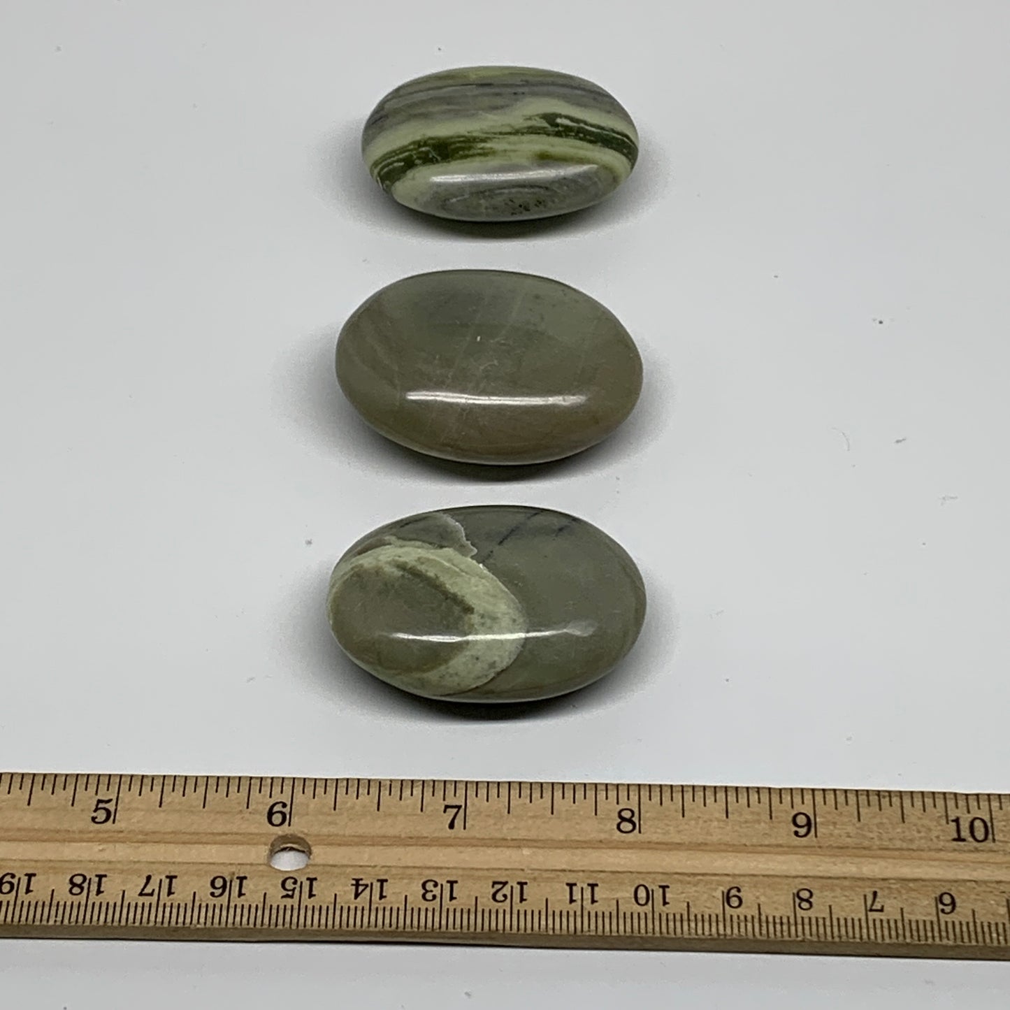 153.4g, 2"- 2", 3pcs, Natural Serpentine Palm-Stone Gemstone, B34625