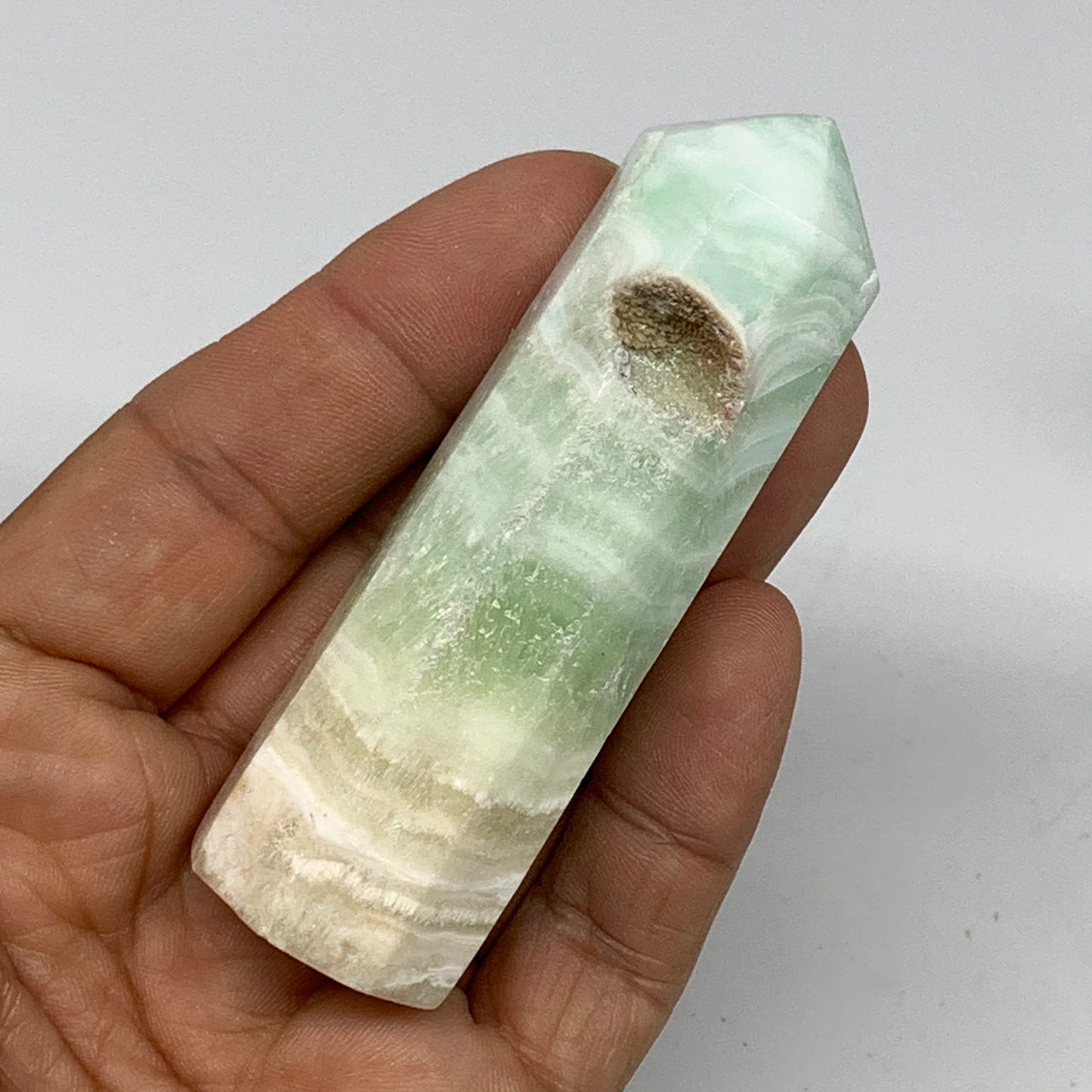 2.27 lbs, 1.9" - 3.1", 15 pcs, Caribbean Calcite Towers/Obelisks, B26379