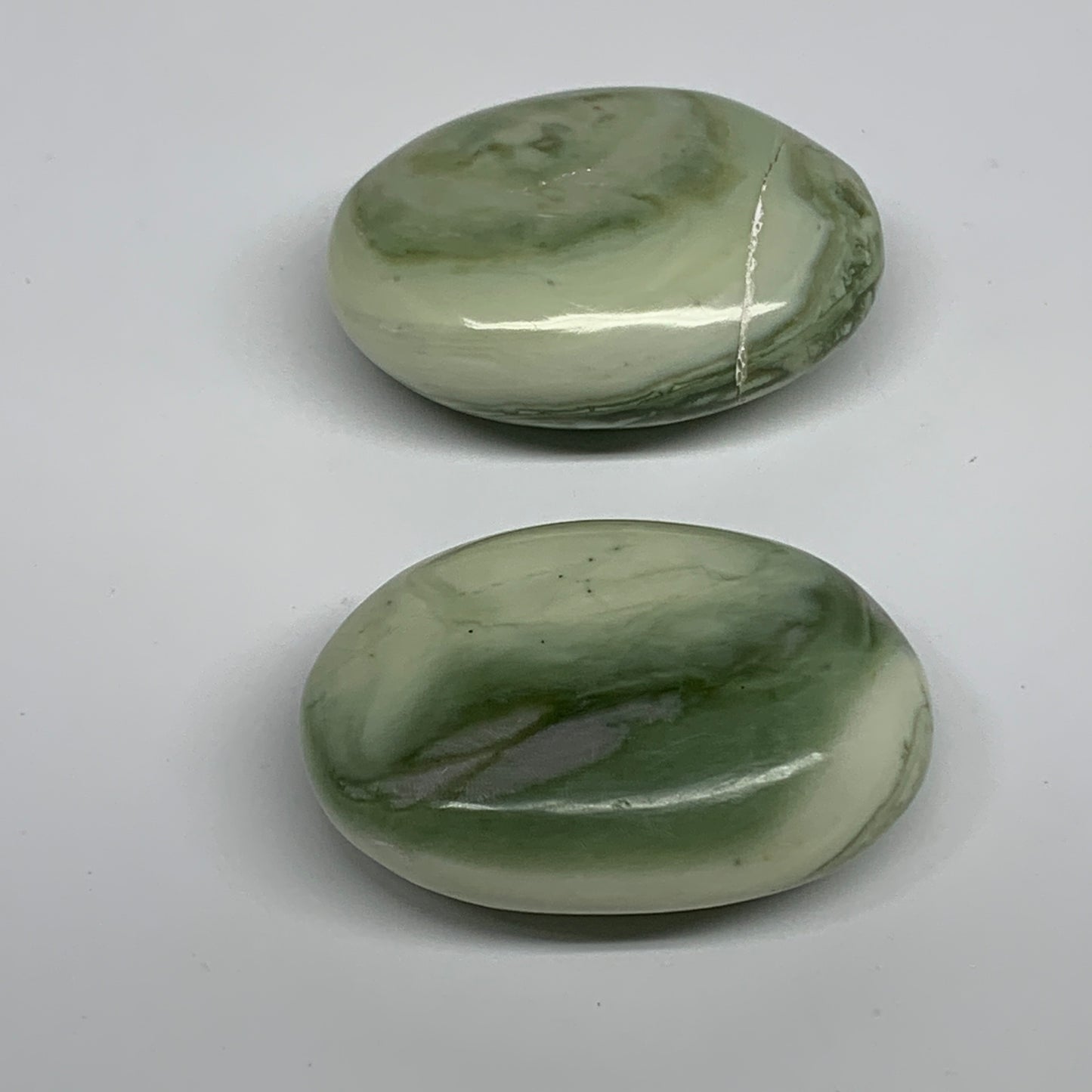 135.6g, 2.1"- 2.2", 2pcs, Natural Serpentine Palm-Stone Gemstone, B34627