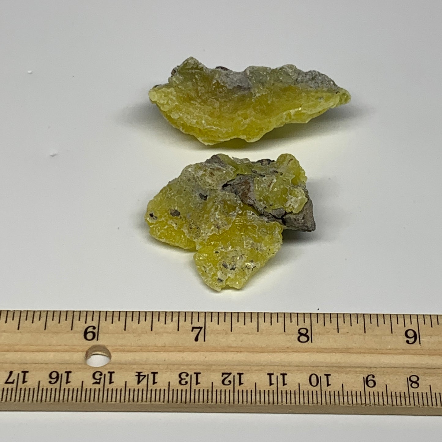 30.9g, 1.9"-2.1", 2pcs,Rough Brucite Crystal Mineral Specimens @Pakistan, B27383