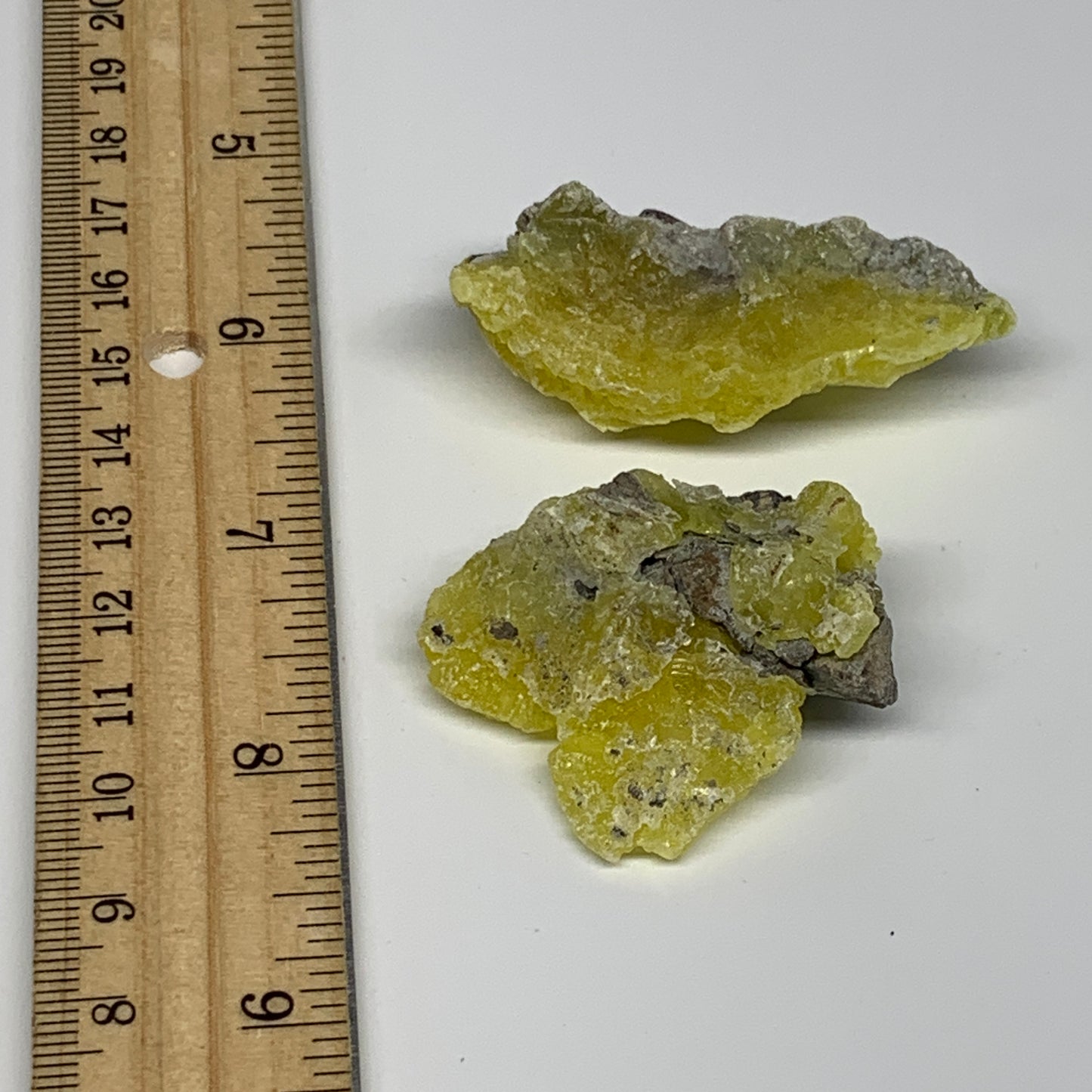 30.9g, 1.9"-2.1", 2pcs,Rough Brucite Crystal Mineral Specimens @Pakistan, B27383