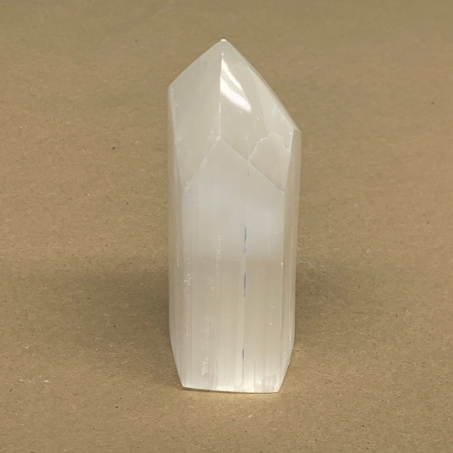 202g, 3.9"x1.6", Selenite (Satin Spar) Crystal Tower Point, B36018