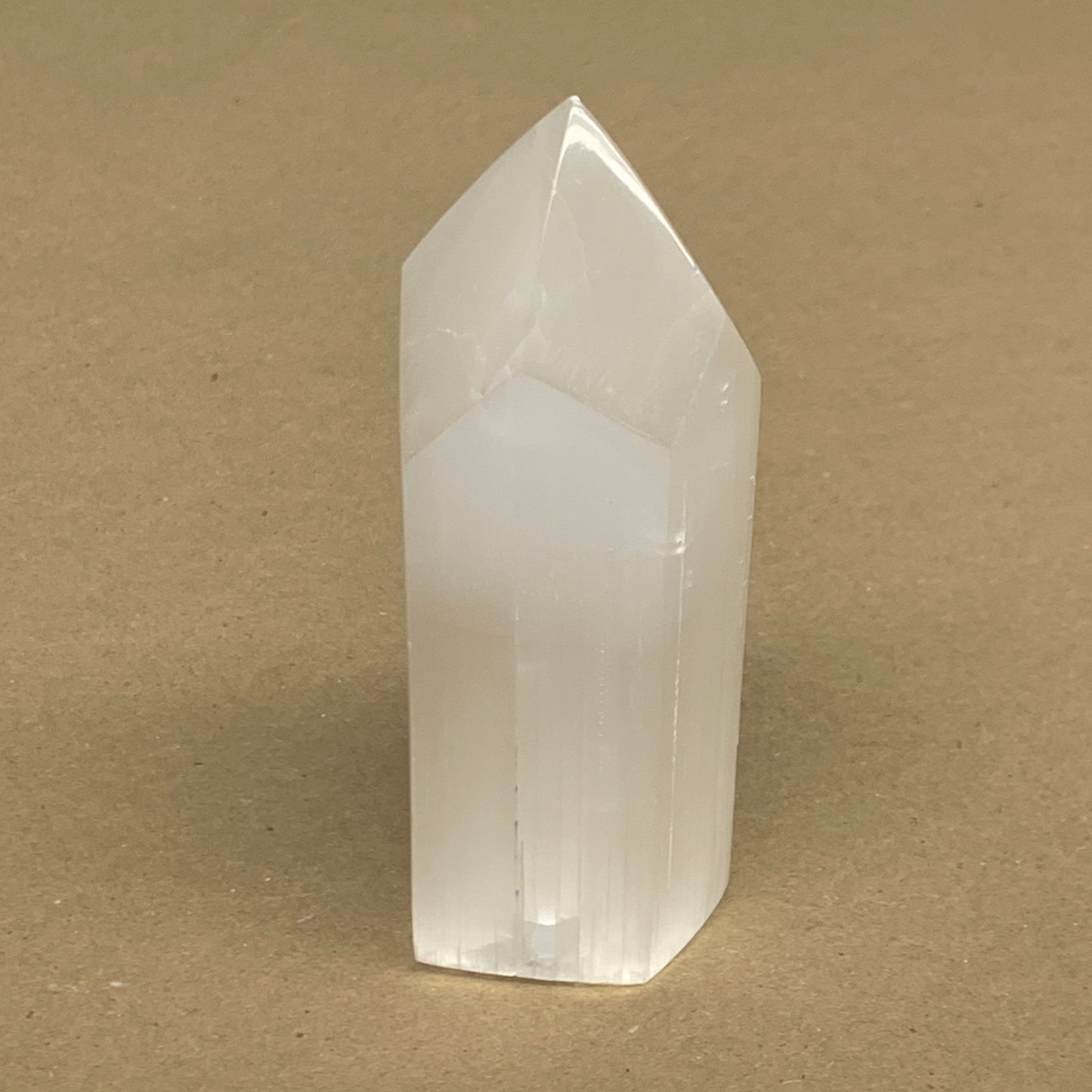 202g, 3.9"x1.6", Selenite (Satin Spar) Crystal Tower Point, B36018