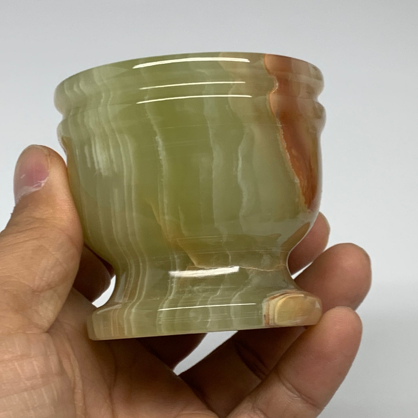 0.74 lbs, 2.3"x2.5", Natural Green Onyx Crystal Pestle and Mortar Handmade, B325