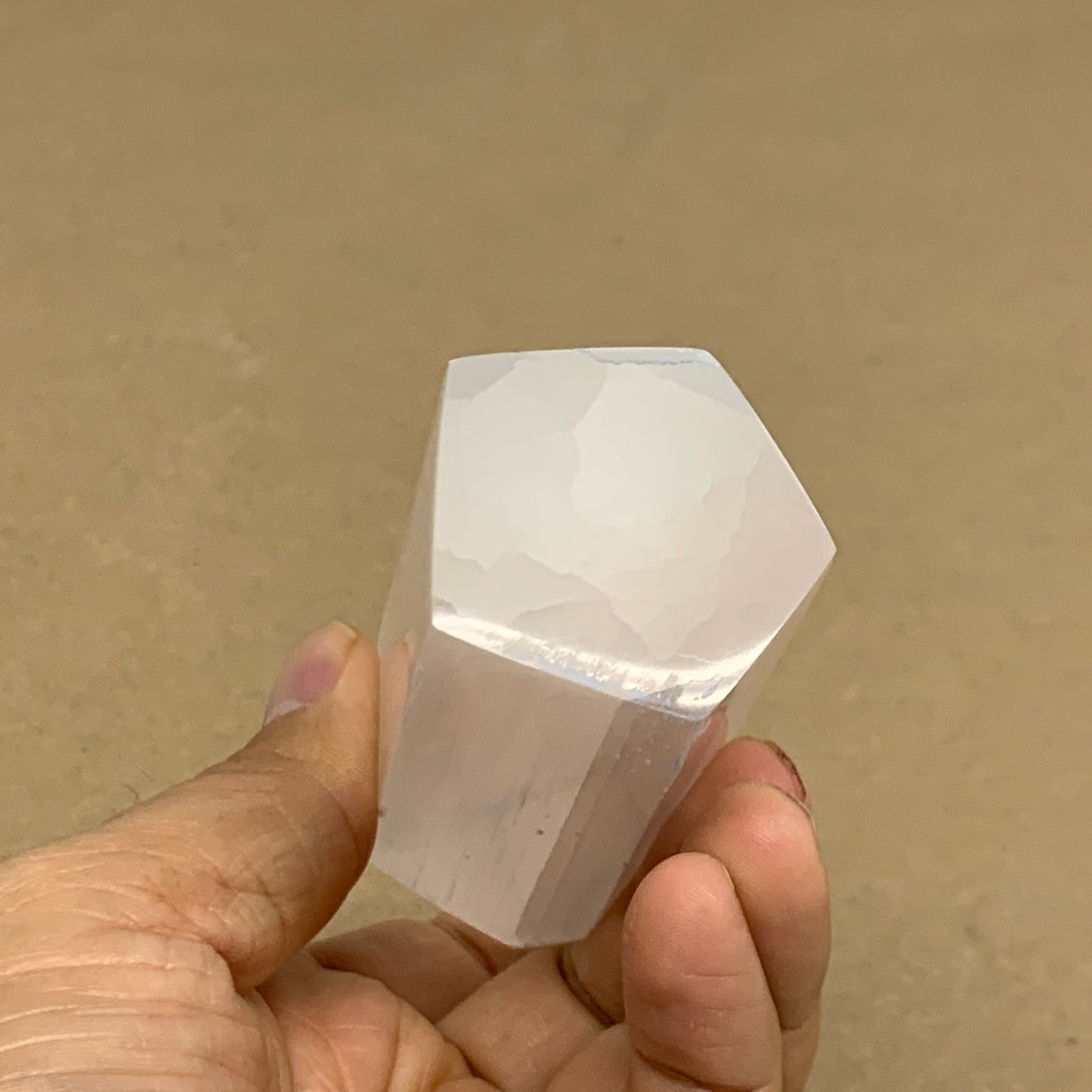 191g, 3.8"x1.5", Selenite (Satin Spar) Crystal Tower Point, B36021