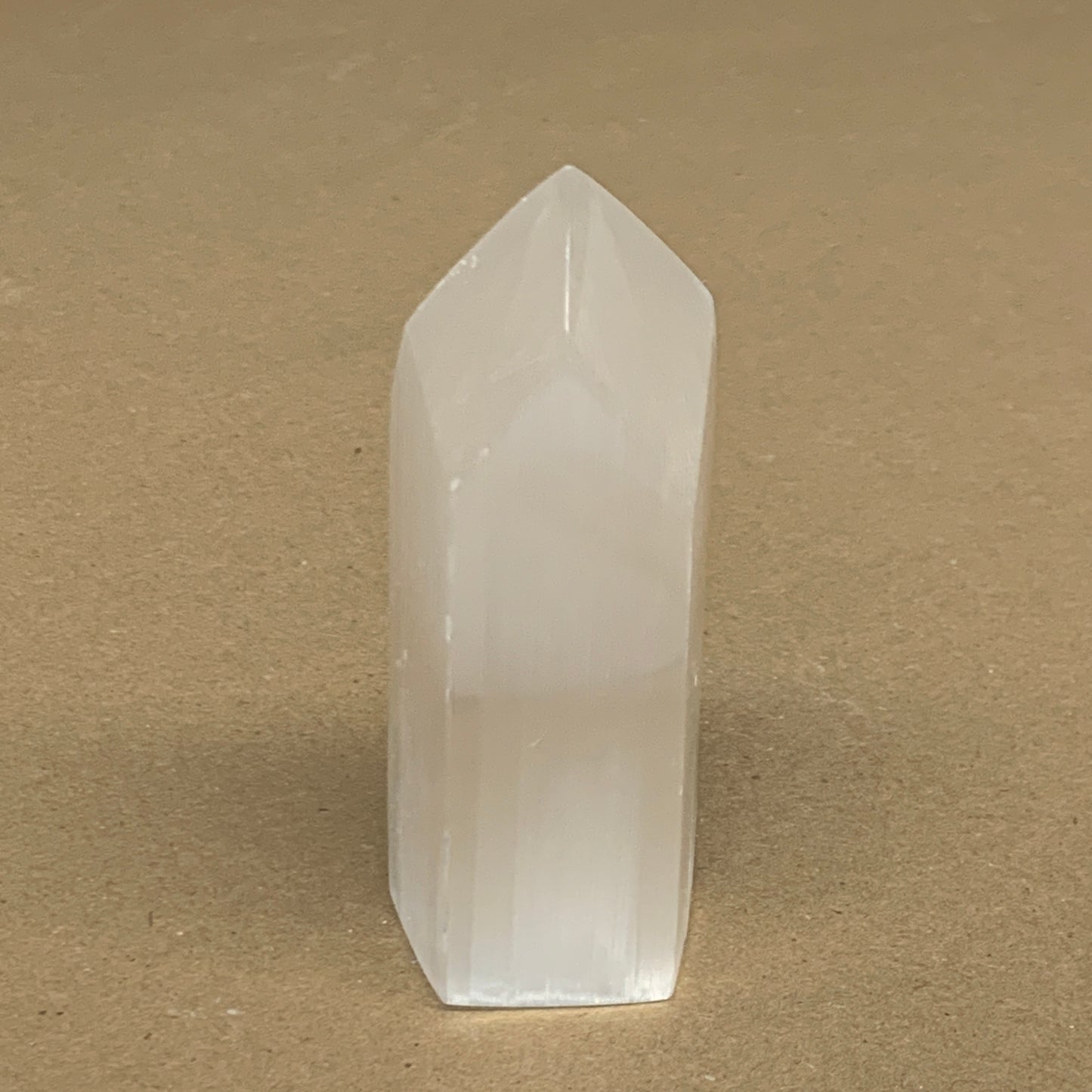 191g, 3.8"x1.5", Selenite (Satin Spar) Crystal Tower Point, B36021