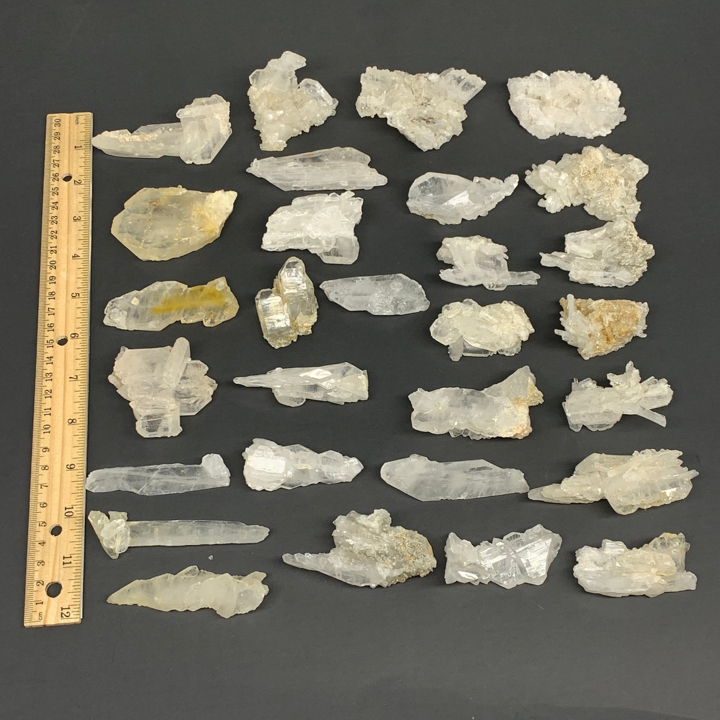 2.53 lbs, 1.6"-3.4", 29pcs Lot, Faden Quartz Crystal Minerals Specimens, B27401