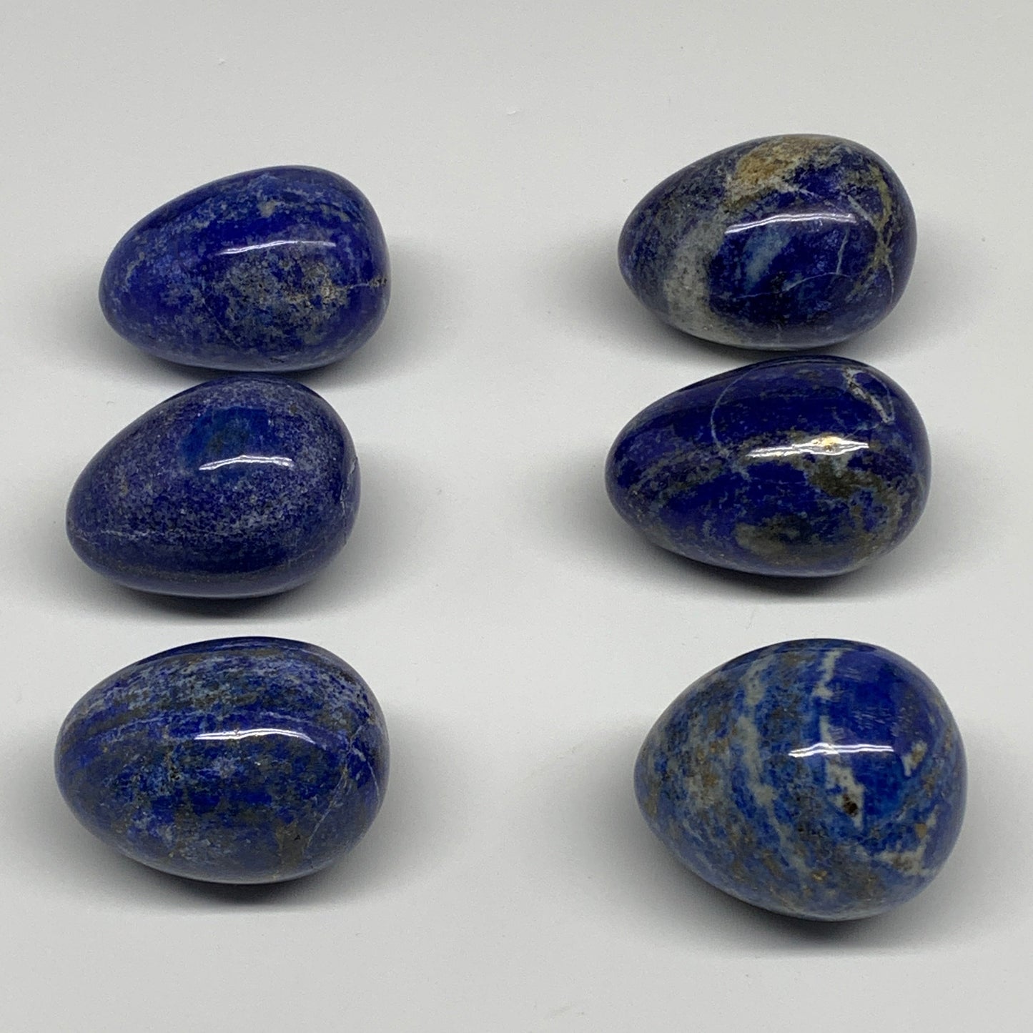 1.4 lbs (635g), 1.8" - 2", 6pcs, Lapis Lazuli Eggs Gemstones, B30455