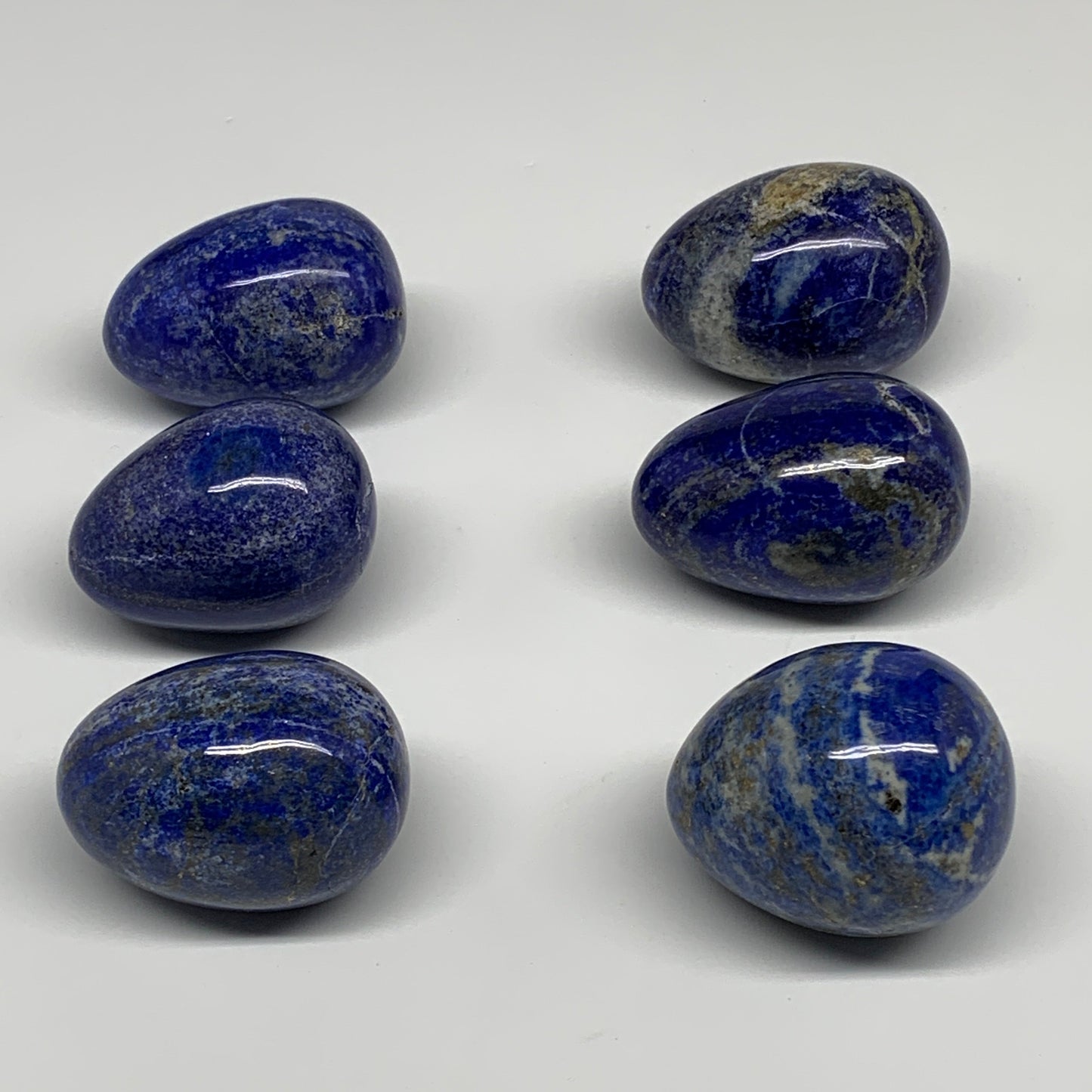 1.4 lbs (635g), 1.8" - 2", 6pcs, Lapis Lazuli Eggs Gemstones, B30455