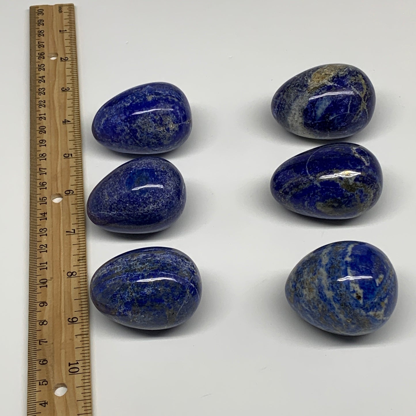 1.4 lbs (635g), 1.8" - 2", 6pcs, Lapis Lazuli Eggs Gemstones, B30455