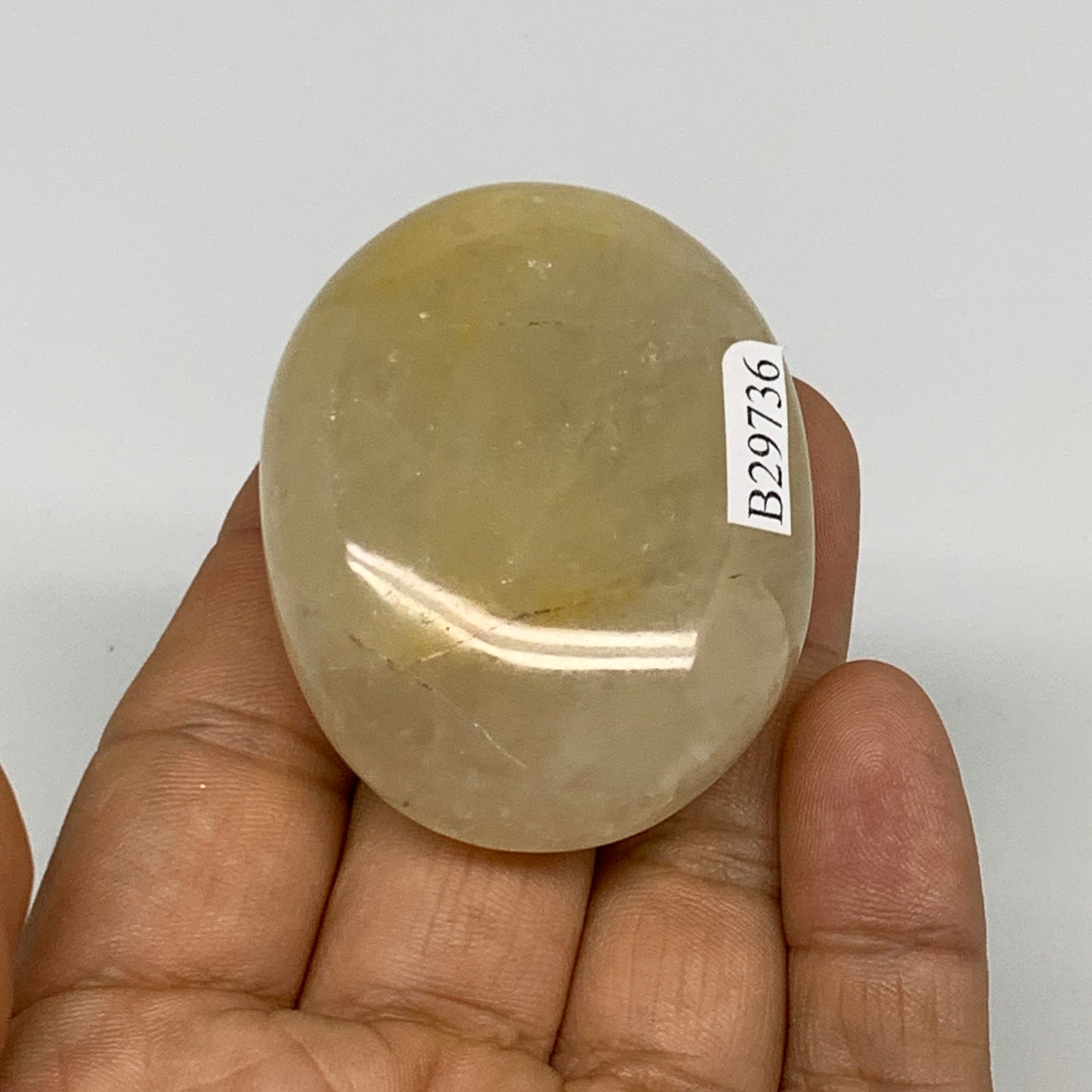 71.4g,2.1"x1.6"x0.8", Yellow Aventurine Palm-Stone Crystal Stone @India,B29736