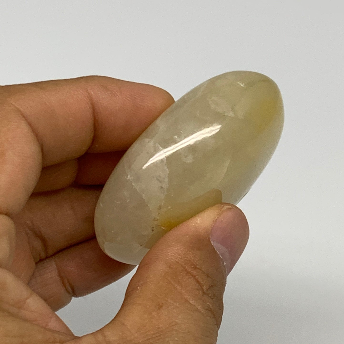 71.4g,2.1"x1.6"x0.8", Yellow Aventurine Palm-Stone Crystal Stone @India,B29736