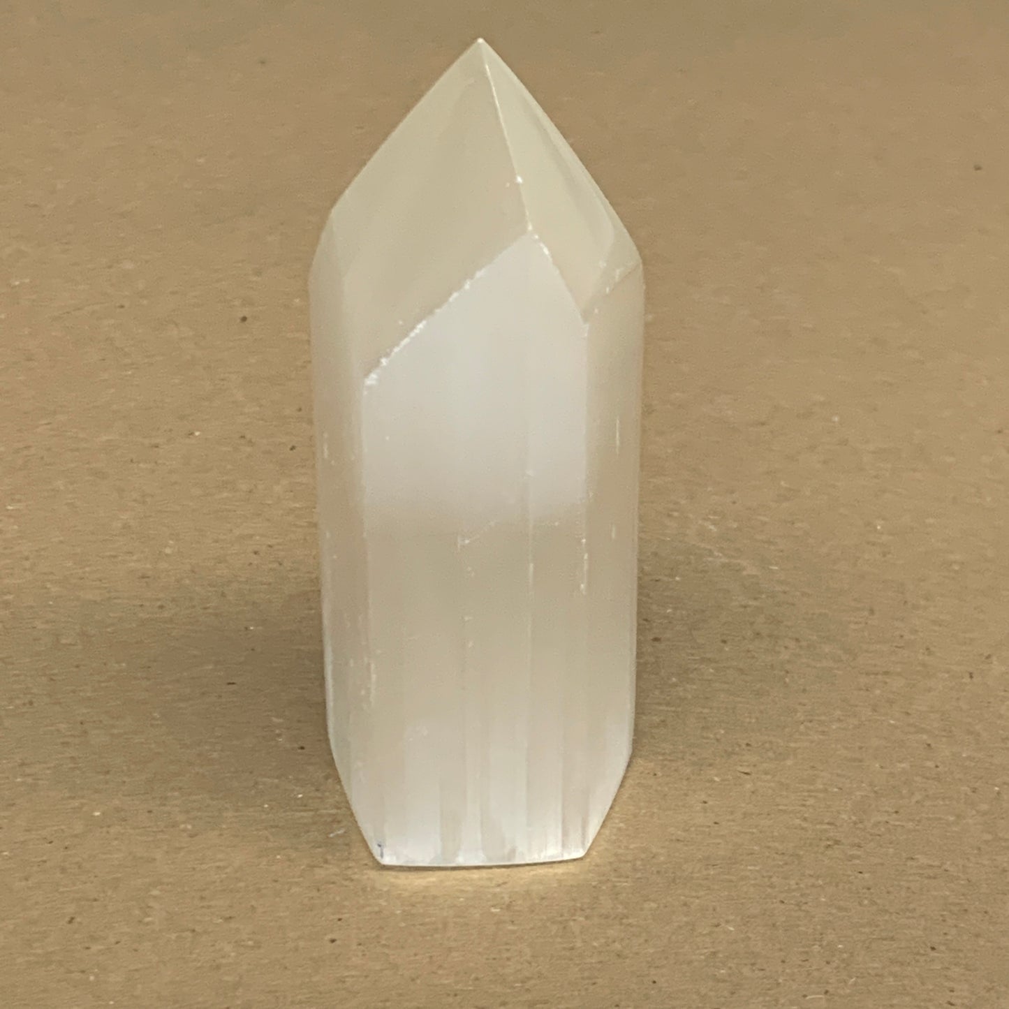 186g, 3.8"x1.5", Selenite (Satin Spar) Crystal Tower Point, B36029