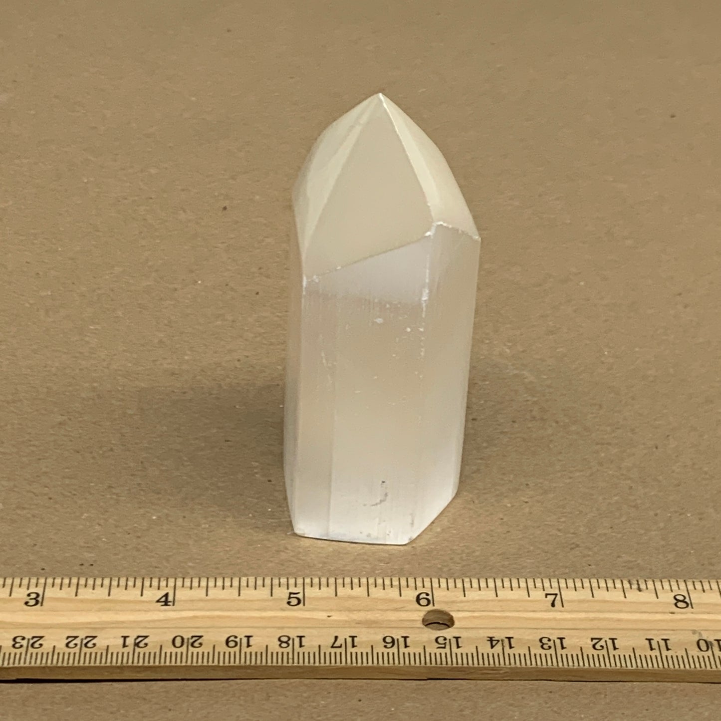 186g, 3.8"x1.5", Selenite (Satin Spar) Crystal Tower Point, B36029