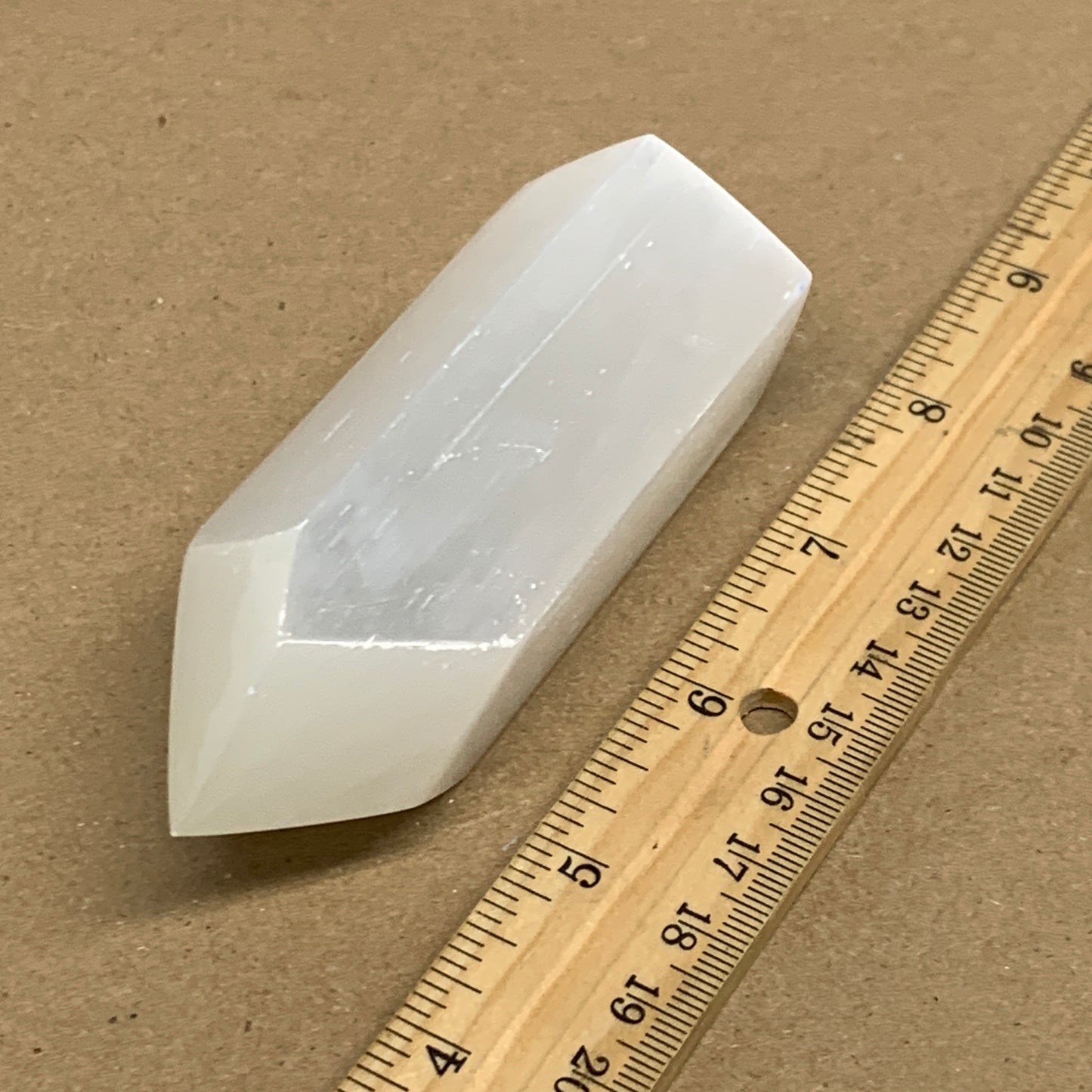 186g, 3.8"x1.5", Selenite (Satin Spar) Crystal Tower Point, B36029