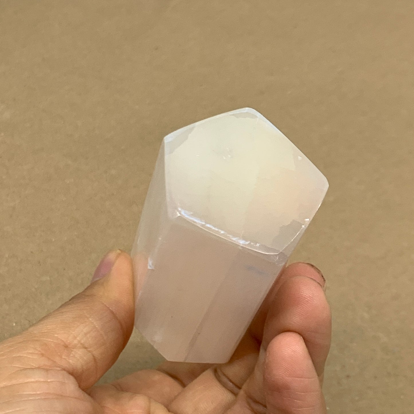 198g, 4"x1.6", Selenite (Satin Spar) Crystal Tower Point, B36031