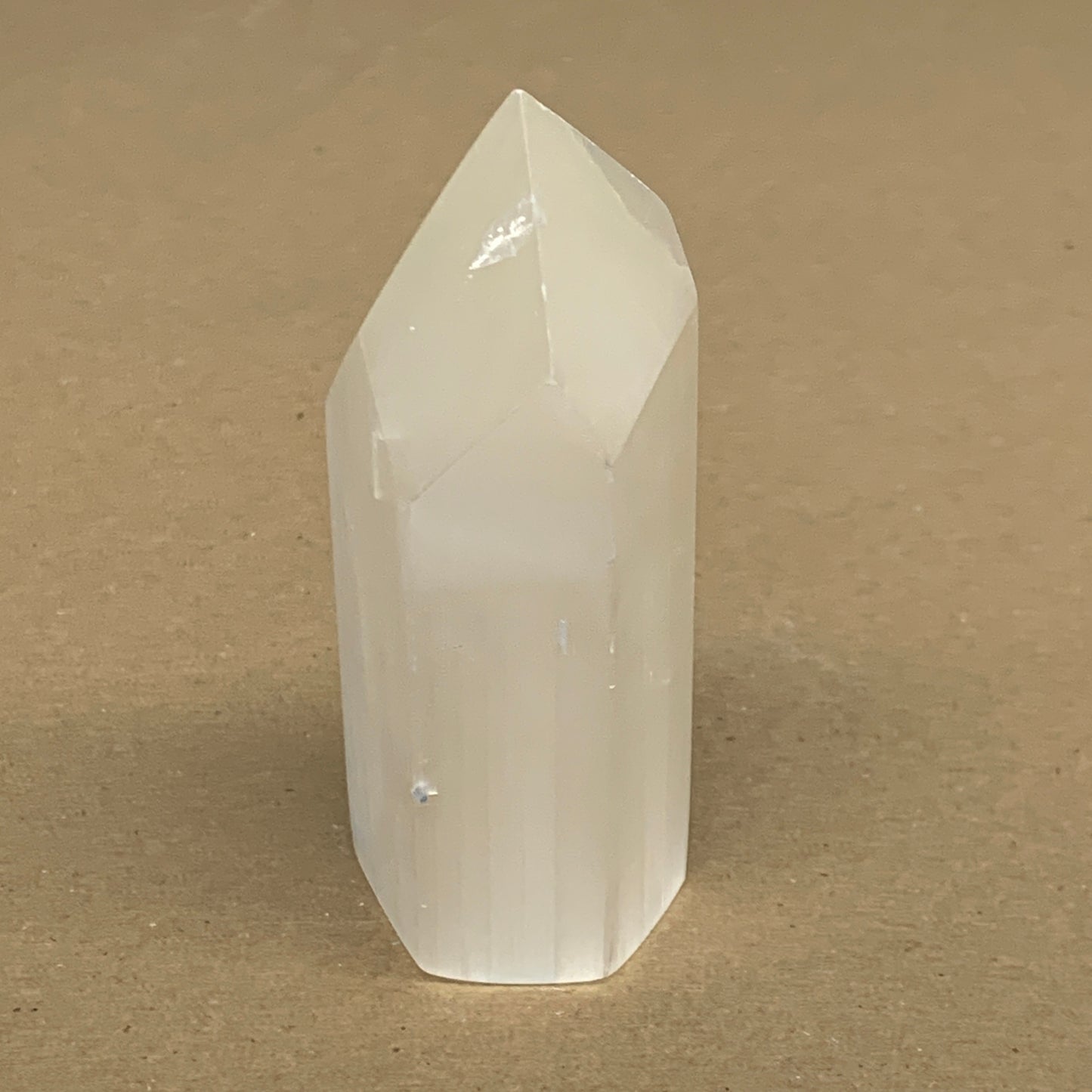 198g, 4"x1.6", Selenite (Satin Spar) Crystal Tower Point, B36031