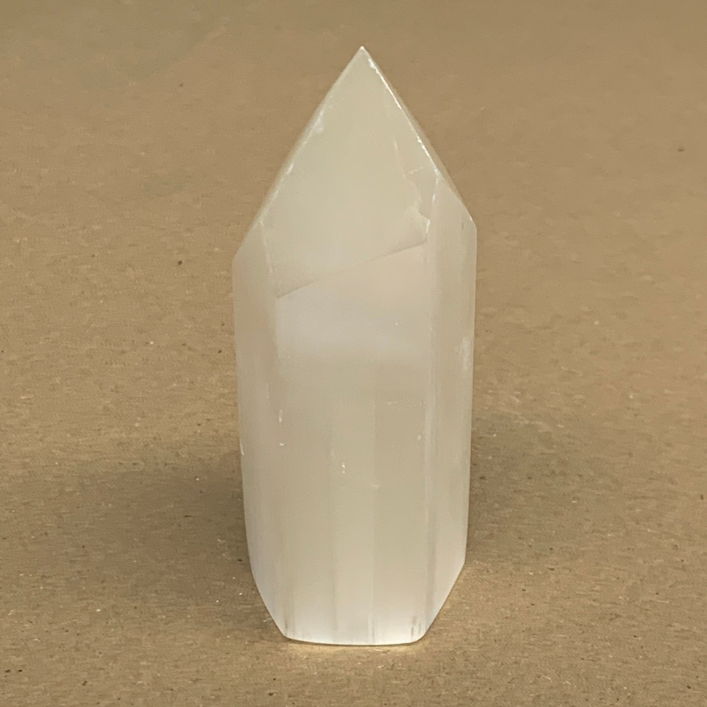 198g, 4"x1.6", Selenite (Satin Spar) Crystal Tower Point, B36031