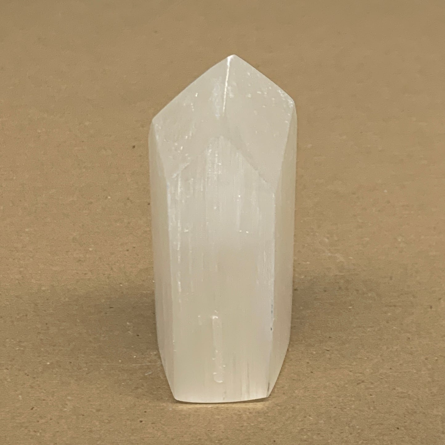 196g, 3.8"x1.6", Selenite (Satin Spar) Crystal Tower Point, B36032