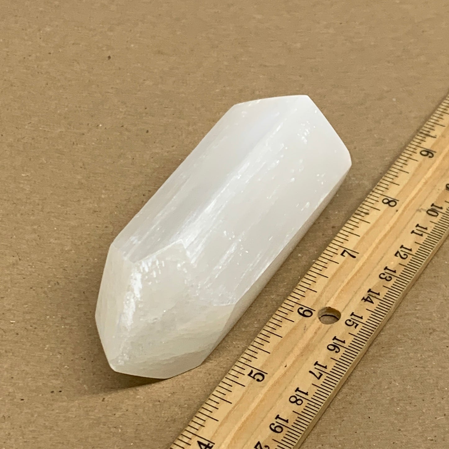 196g, 3.8"x1.6", Selenite (Satin Spar) Crystal Tower Point, B36032