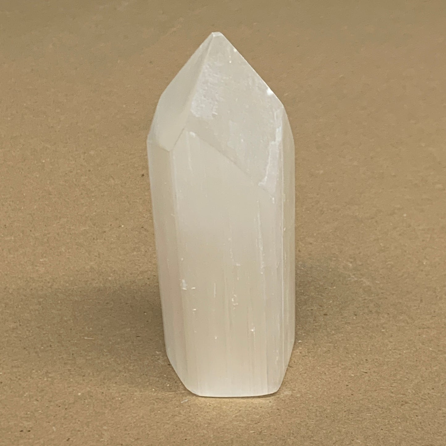 197g, 3.9"x1.7", Selenite (Satin Spar) Crystal Tower Point, B36033