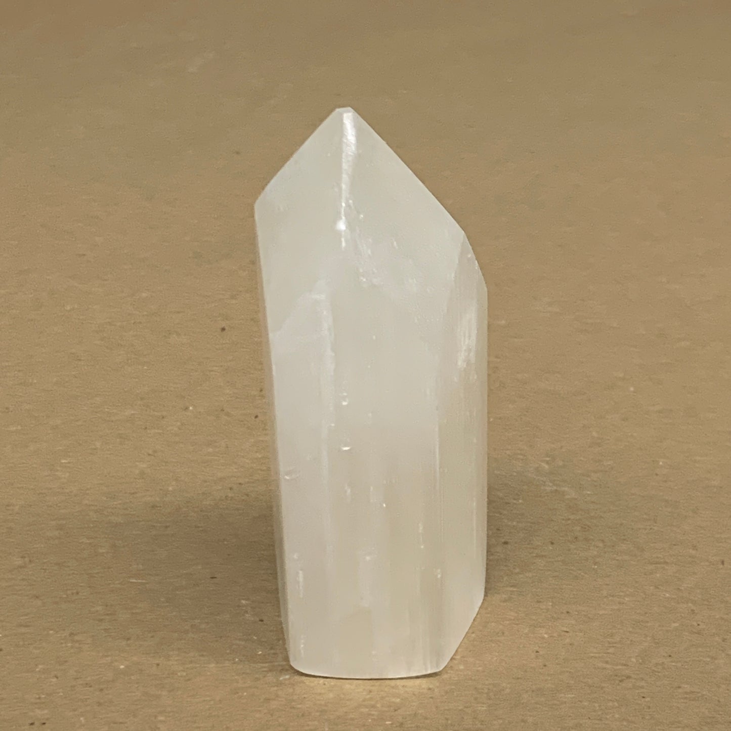 197g, 3.9"x1.7", Selenite (Satin Spar) Crystal Tower Point, B36033