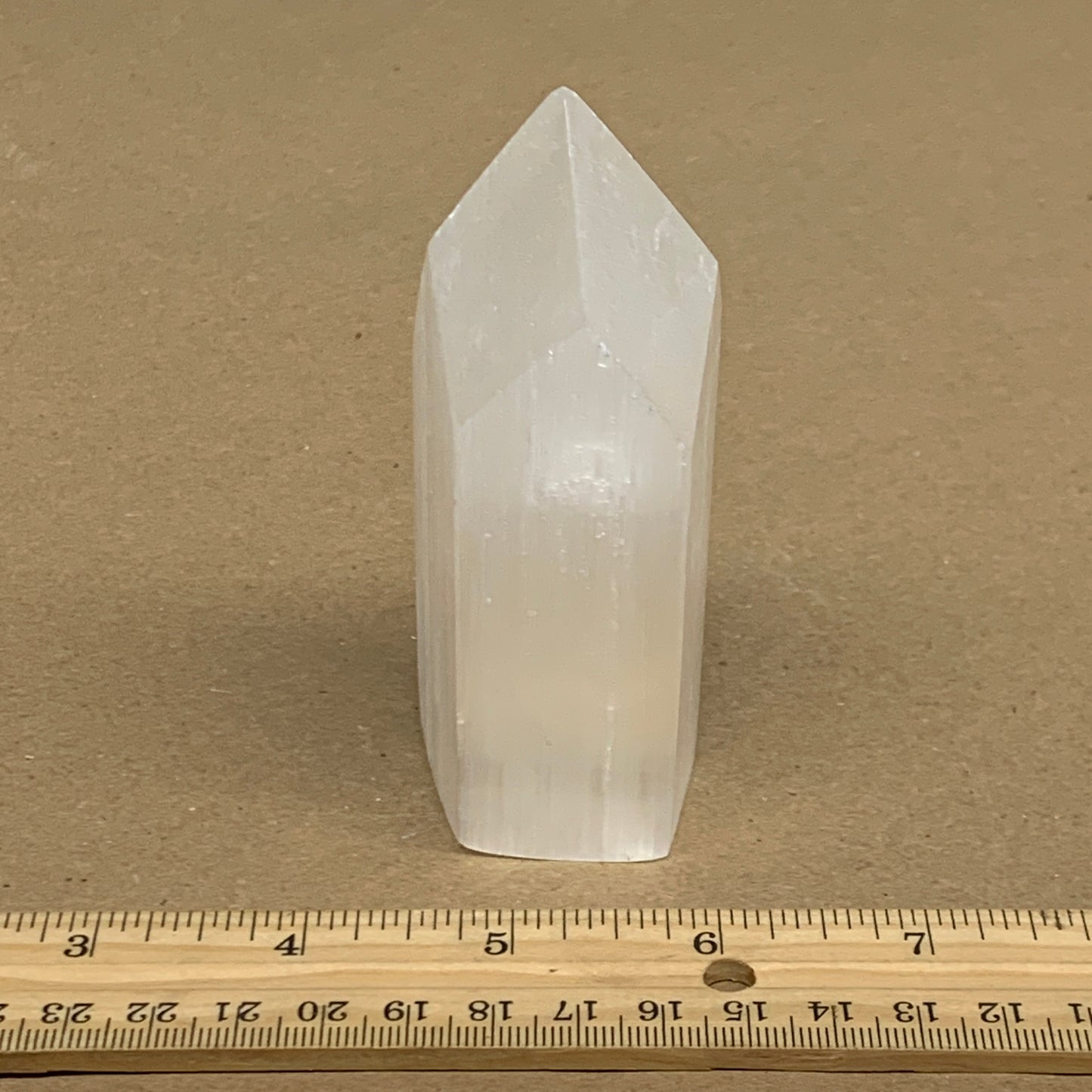 197g, 3.9"x1.7", Selenite (Satin Spar) Crystal Tower Point, B36033