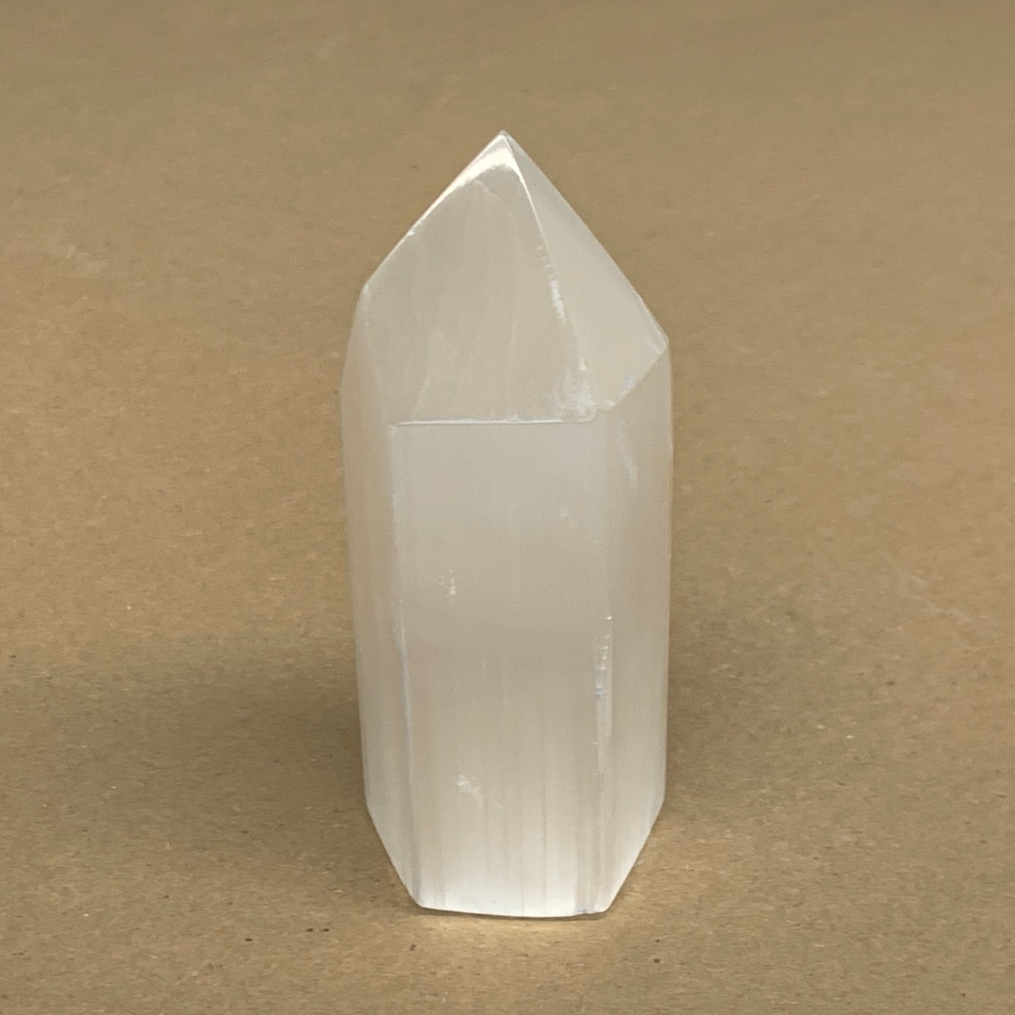 202g, 3.8"x1.6", Selenite (Satin Spar) Crystal Tower Point, B36034