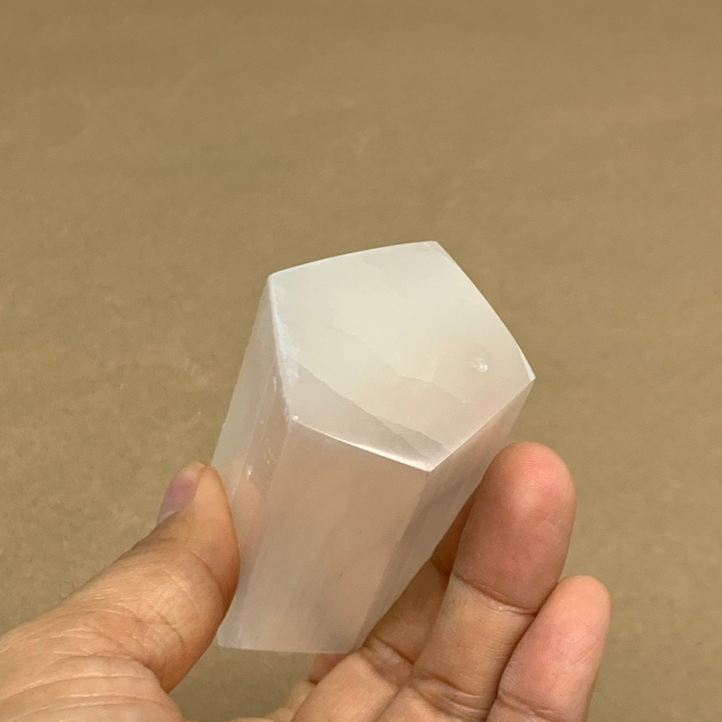 203g, 3.8"x1.6", Selenite (Satin Spar) Crystal Tower Point, B36040