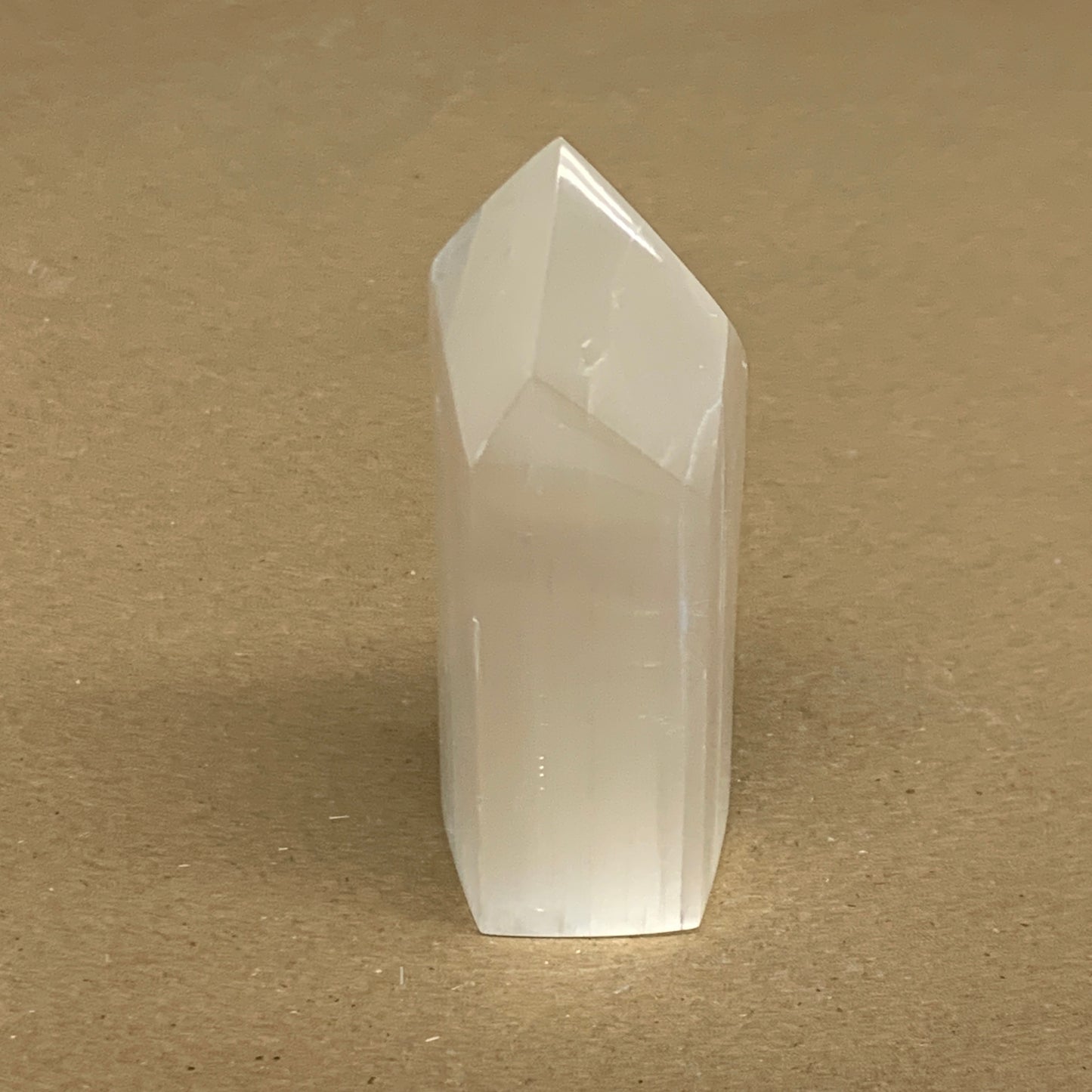 203g, 3.8"x1.6", Selenite (Satin Spar) Crystal Tower Point, B36040