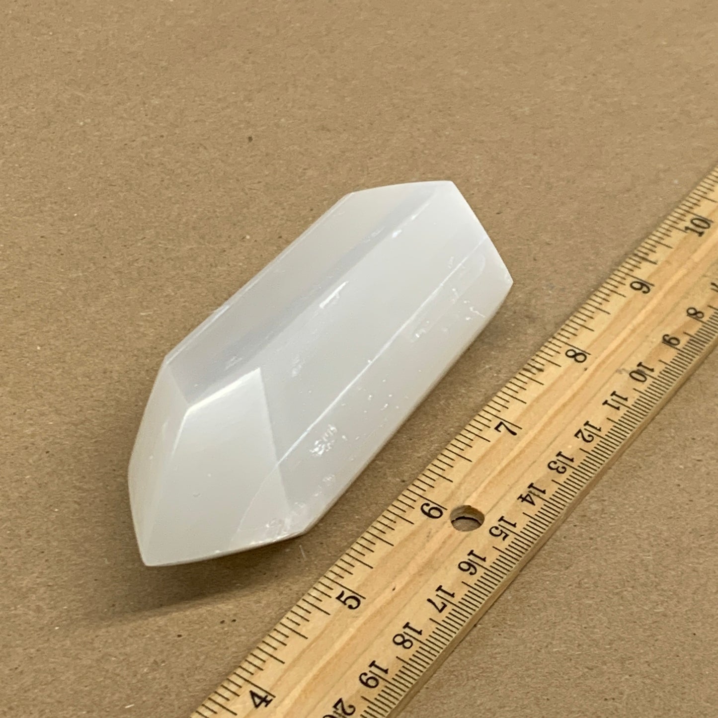 203g, 3.8"x1.6", Selenite (Satin Spar) Crystal Tower Point, B36040